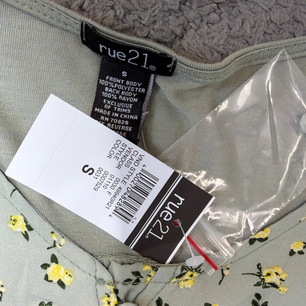 Rue21 Blouse Women’s S Floral Long Sleeve V Neck Popover Top Spring Summer NWT