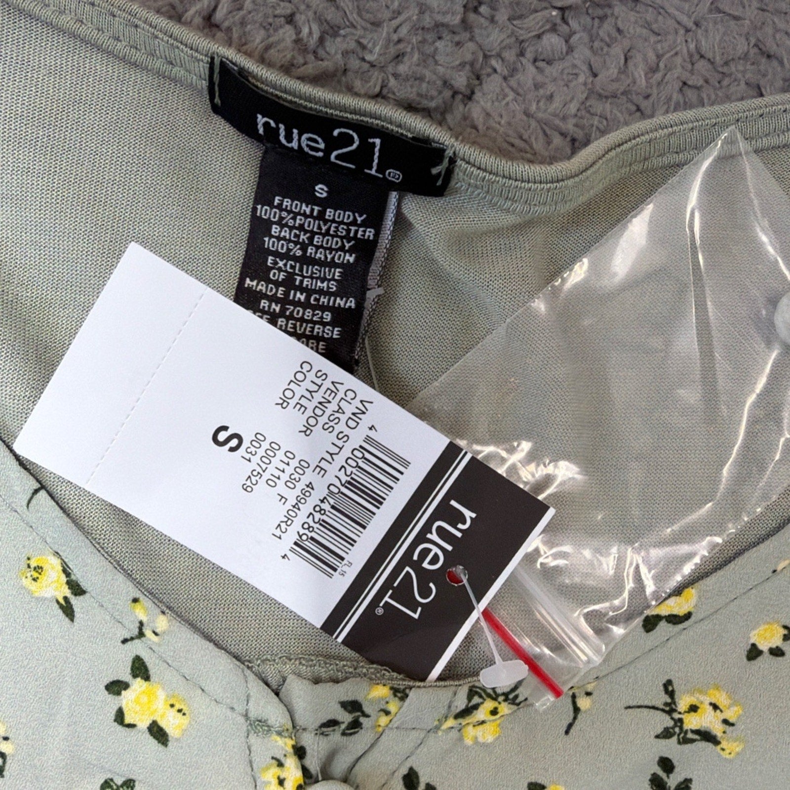 Rue21 Blouse Women’s S Floral Long Sleeve V Neck Popover Top Spring Summer NWT
