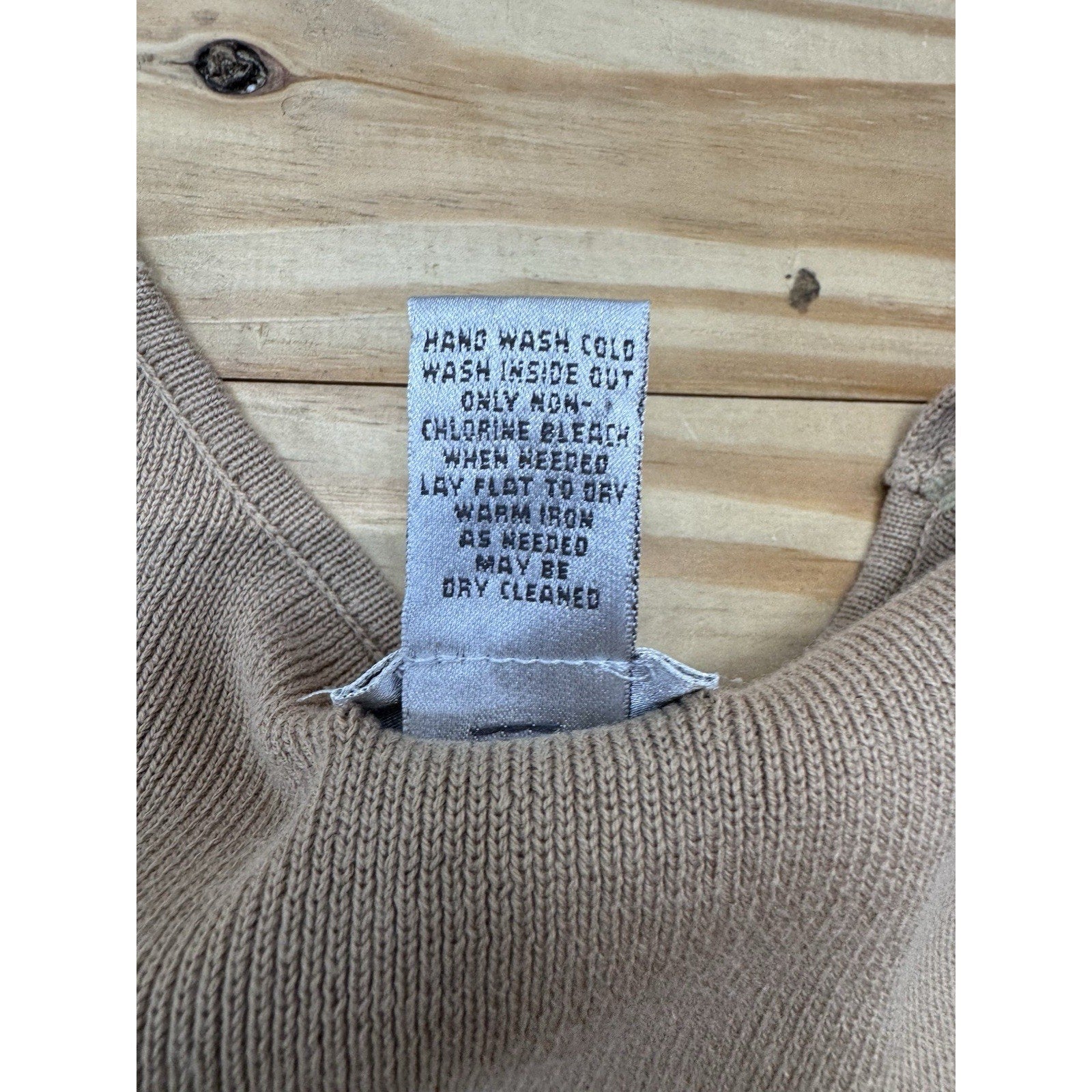 CHICO'S Square Neck Tank Camel 100% Cotton Ribbed Women’s Size 2 (US Large)
