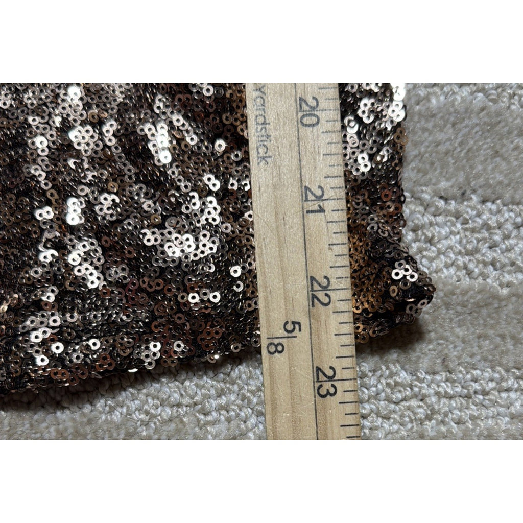 VENUS Sexy Y2K Sequin Camisole Tank Top Sz 14 Gold Black V-Neck Cami
