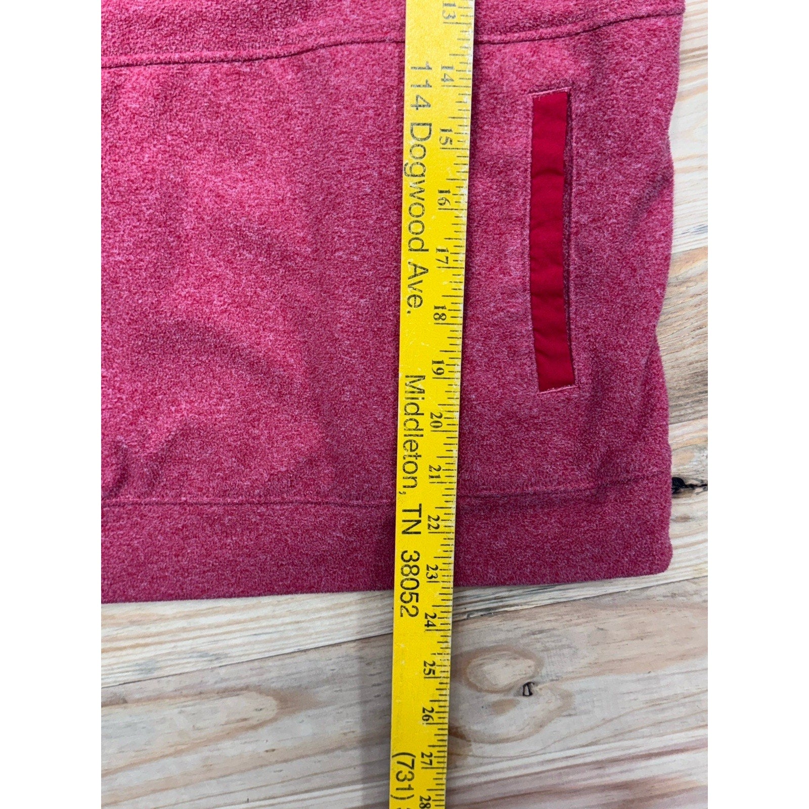 All In Motion 1/4 Zip Hooded Pullover, Women’s Large Light Red Athletic Fit