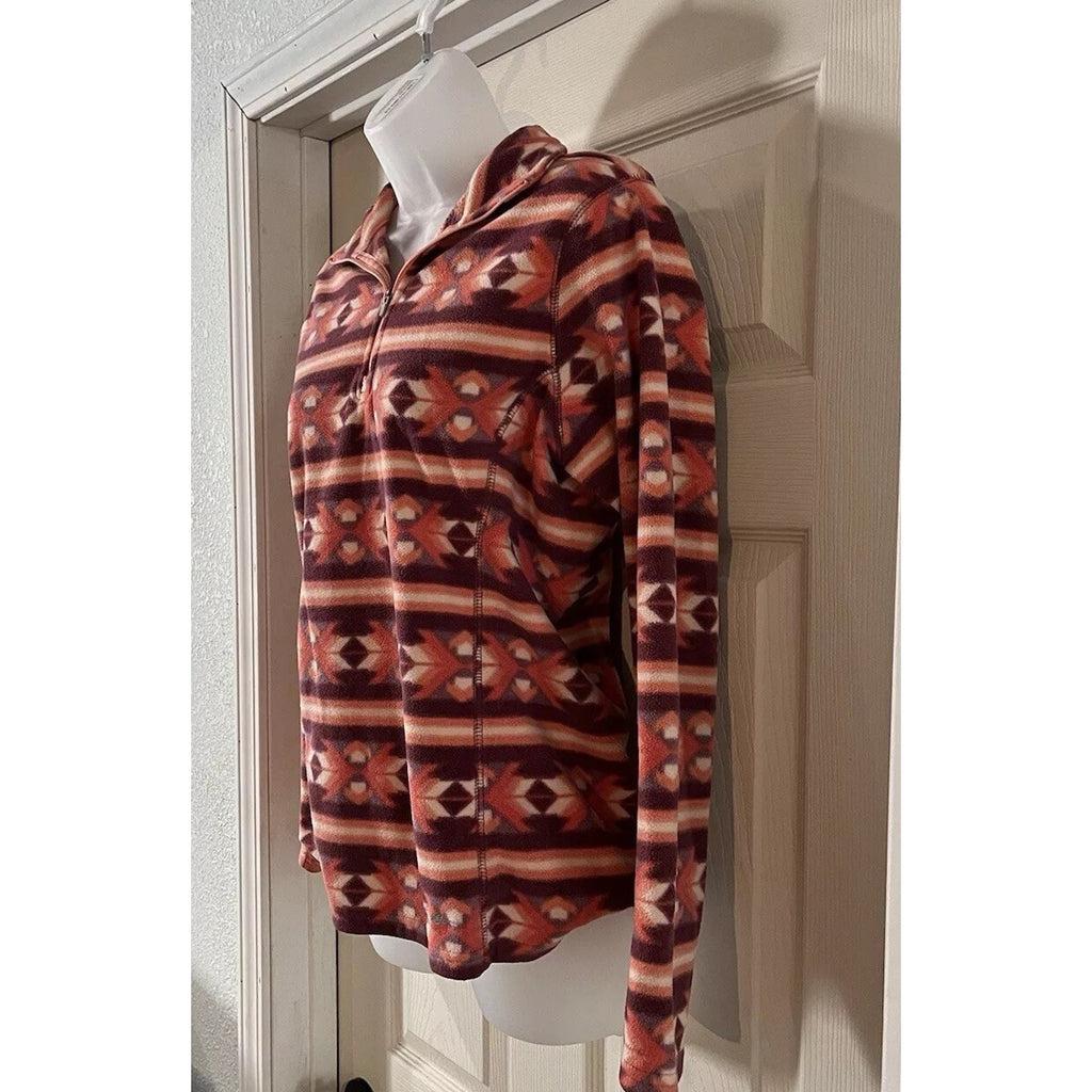 Eddie Bauer Plush 1/4 zip Pullover Fleece Women’s Sz M Jacket Ultra-soft Aztec