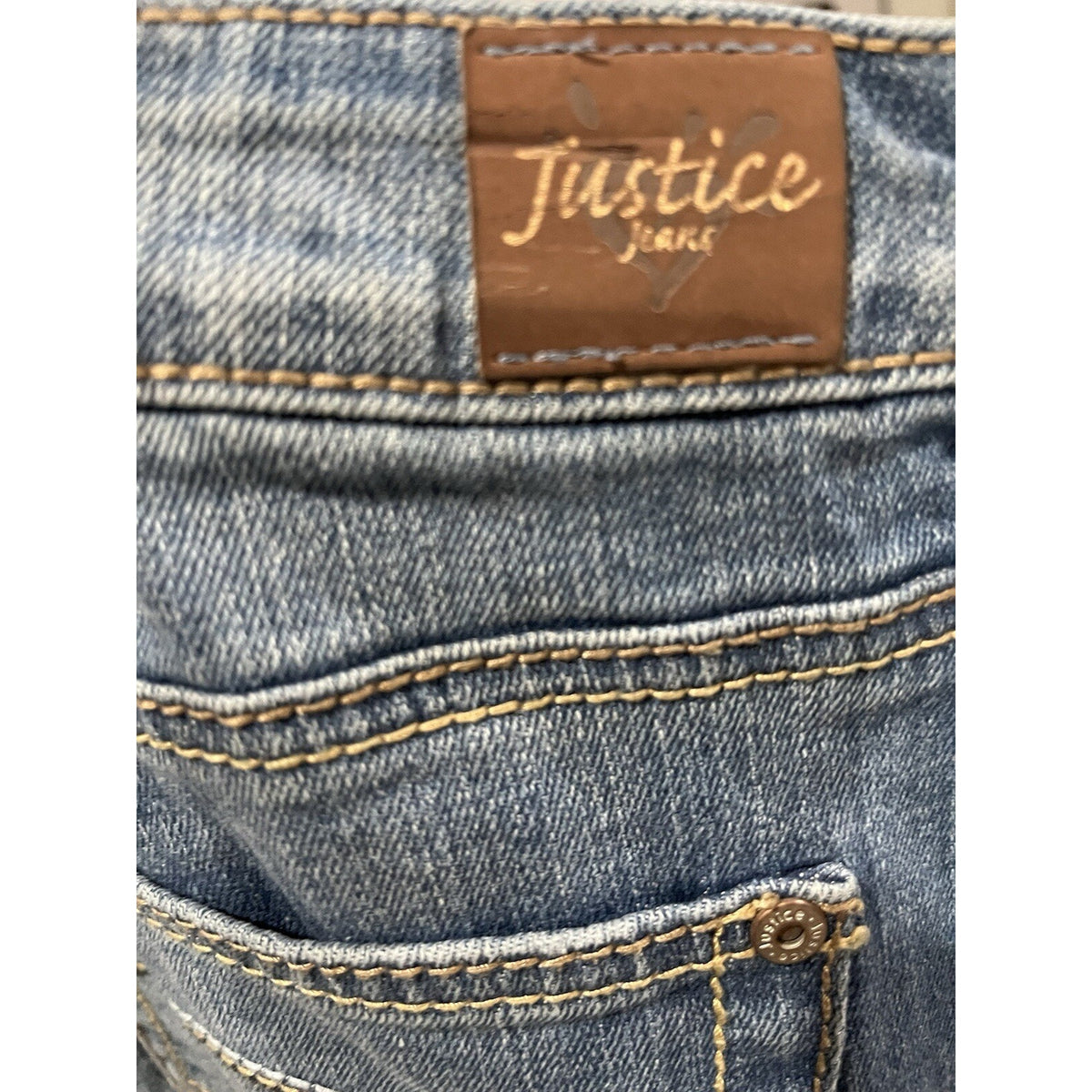 Justice Jeans Girls/Jr 12 1/2 Blue Skinny Regular Fit Denim Wash Stretch Boho