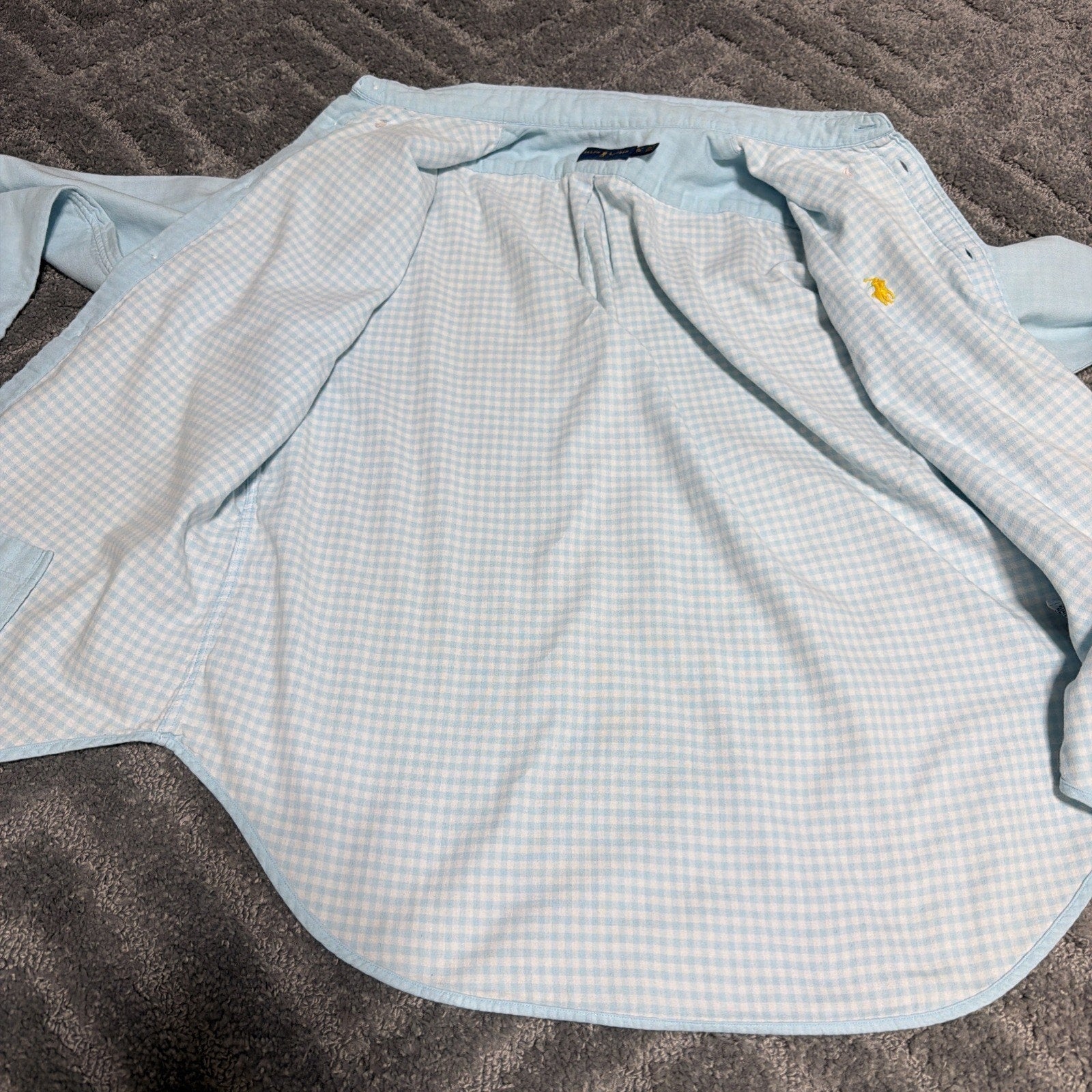 POLO RALPH LAUREN Youth Long Sleeve Flannel Lined Oxford Button Down Shirt XL