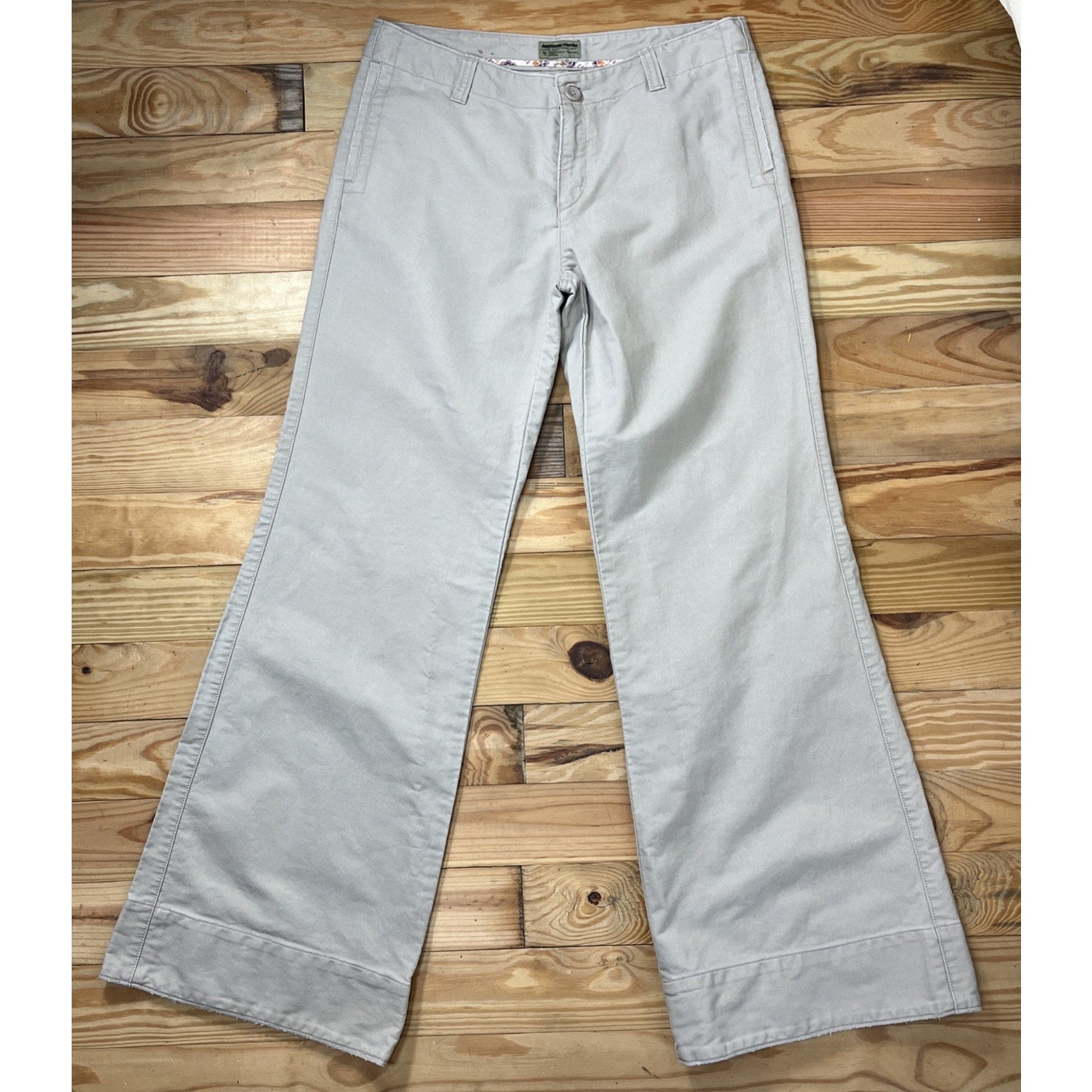 American Eagle Pants Beige Skater Bootcut Stretch Wide Leg Women's 33x32