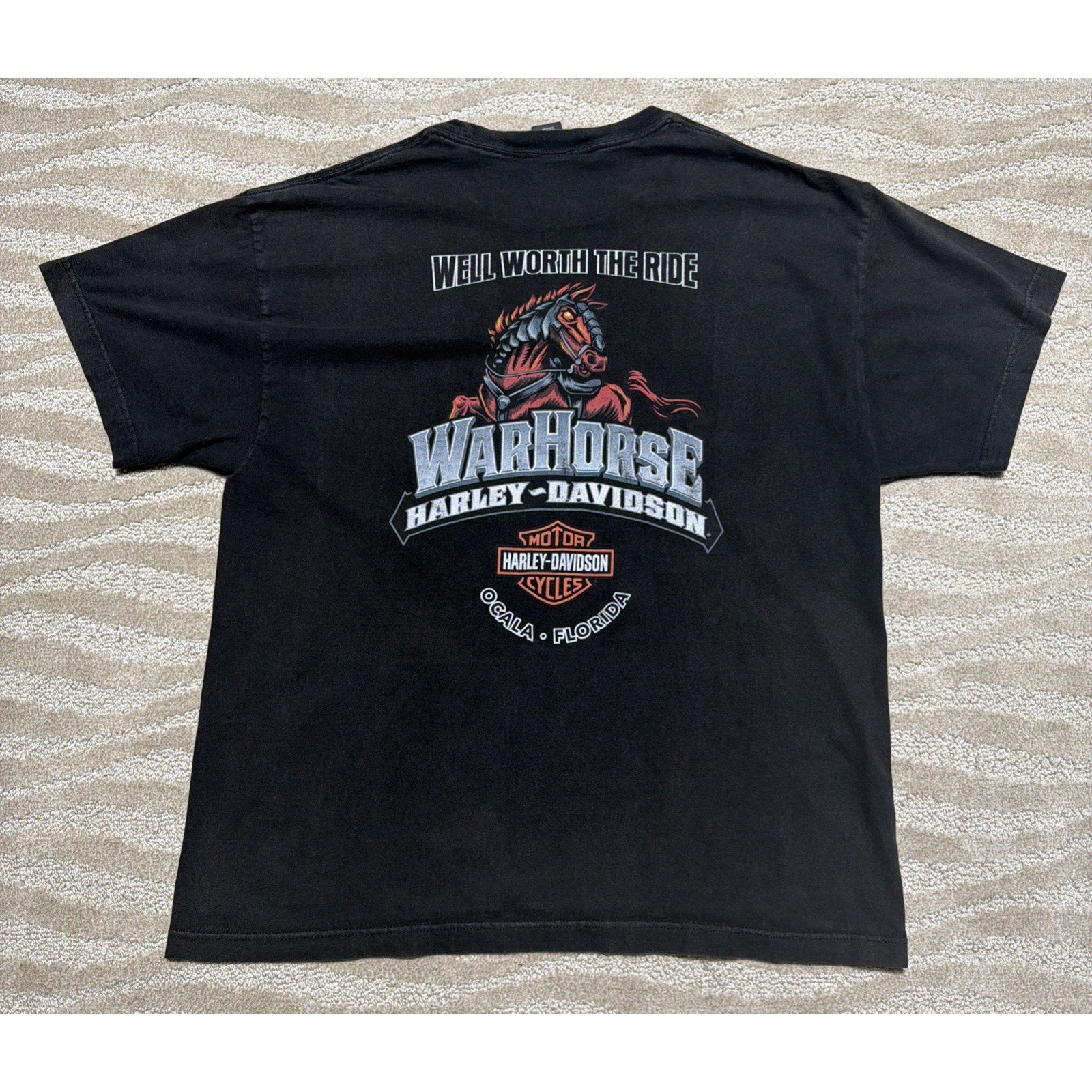 Harley Shirt XL Vintage Y2k Dog Davidson Motorcycle Biker Tee Ocala Florida