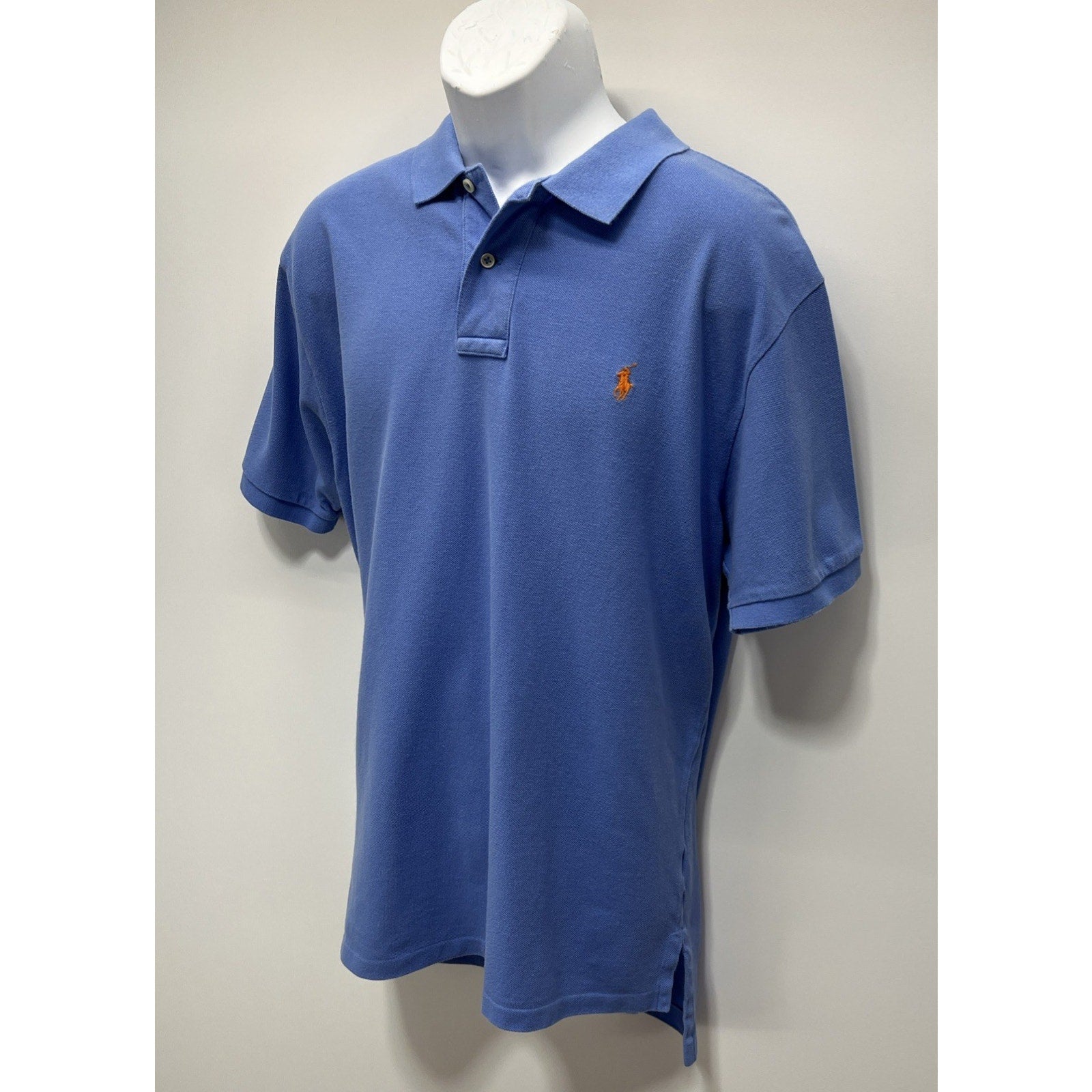 POLO Ralph Lauren Men's POLO style Blue with Orange Polo Logo shirt Sz XL