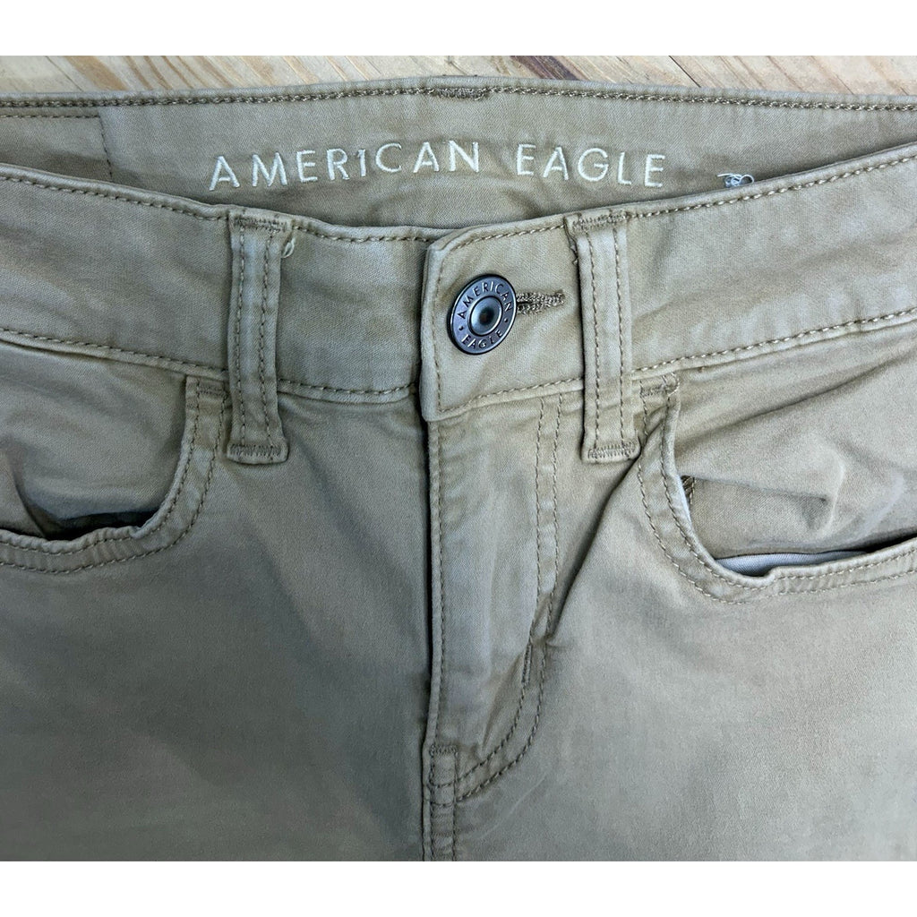 American Eagle Women's Tan Super Stretch Skinny Pants Size 00 Short.