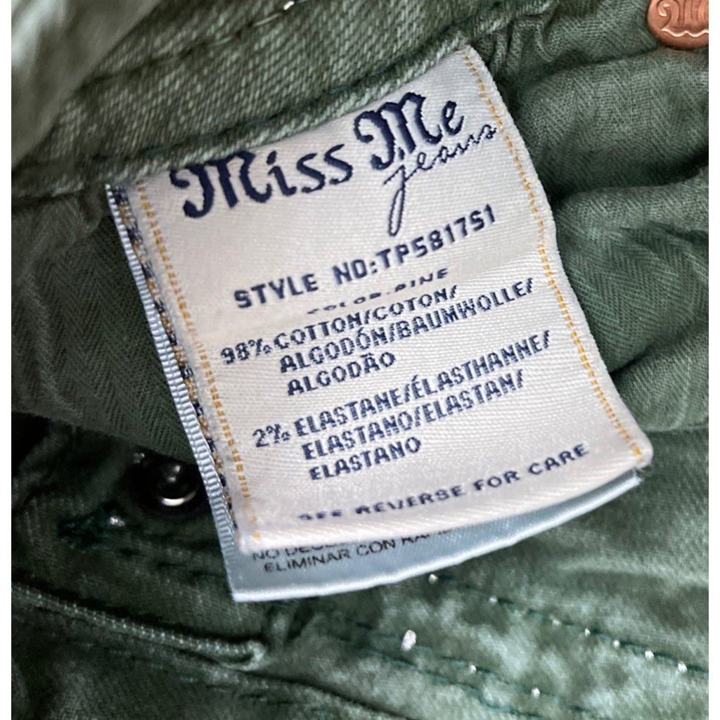 Miss Me Skinny Signature-Rise Women's Jeans - green size 27 W28 L30 XF73