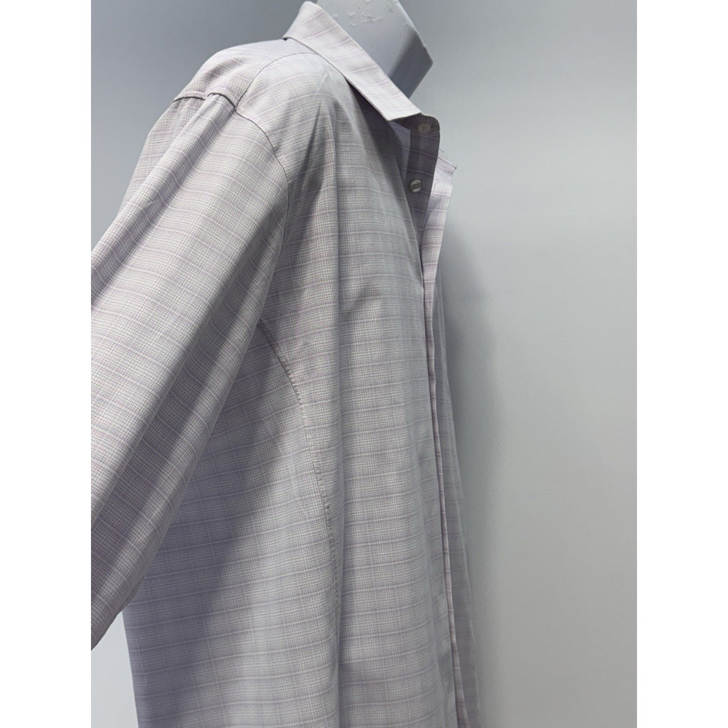 Calvin Klein Regular Fit Dress Shirt Men's 17 1/2, 34/35 Long Sleeve Purple