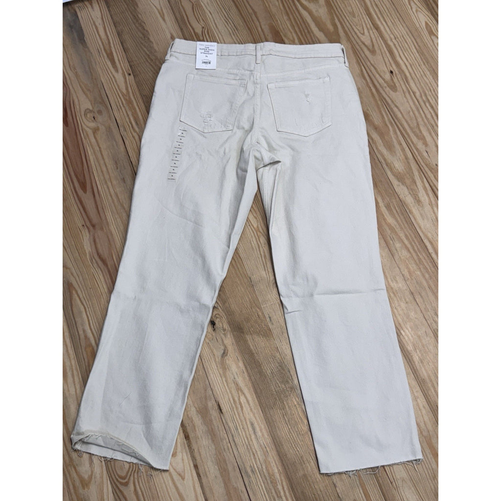 Free Assembly Women’s Denim Jeans Super High Rise Straight Size 14 Raw Hem