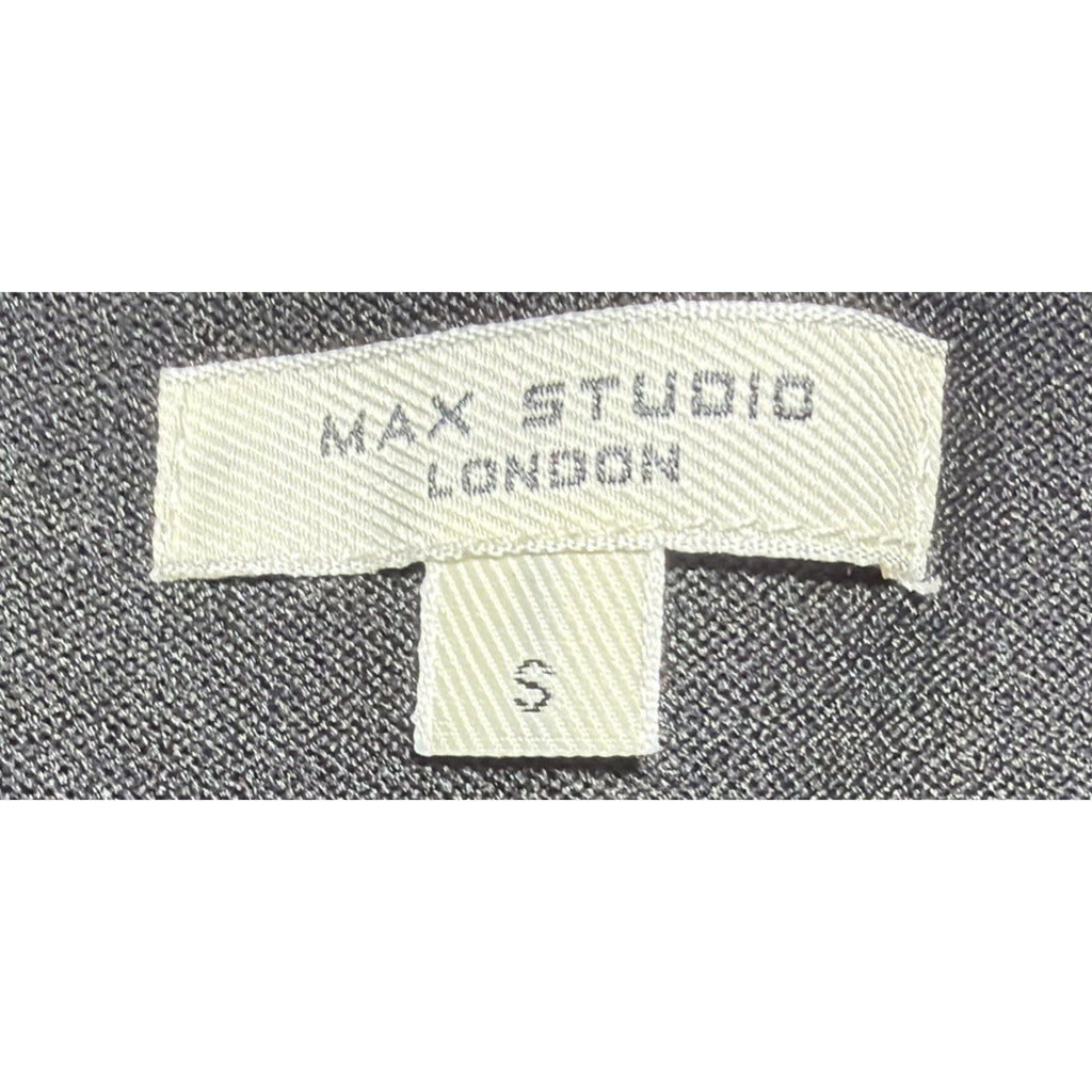 Max Studio S High Rise Black Wide Leg Elastic Waist Pull-on Pants Button Detail