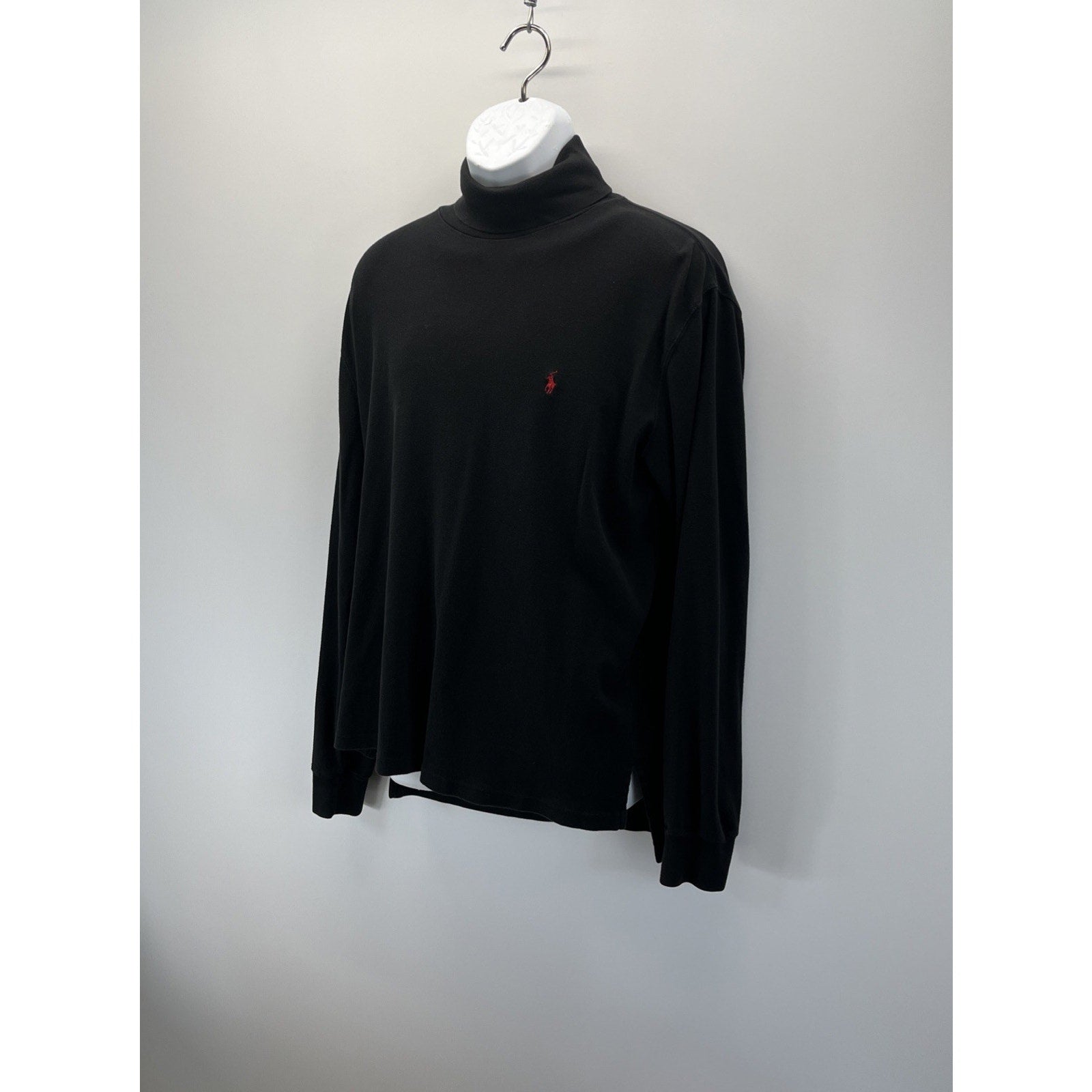 90s Polo Ralph Lauren Turtleneck Shirt Mens XL Black L/S Pullover 100% Cotton