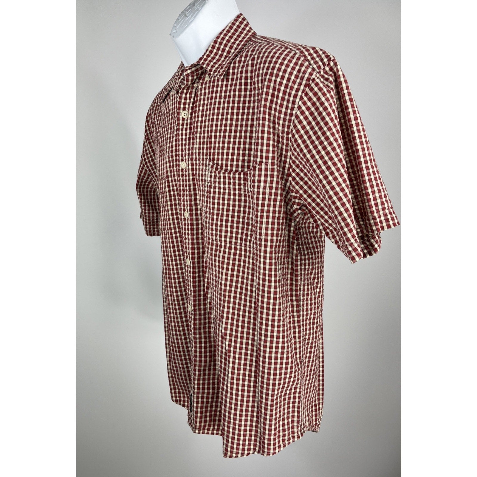 ABERCROMBIE & FITCH BIG SHIRT SHORT SLEEVE PLAID BUTTON DOWN SHIRT MENS S