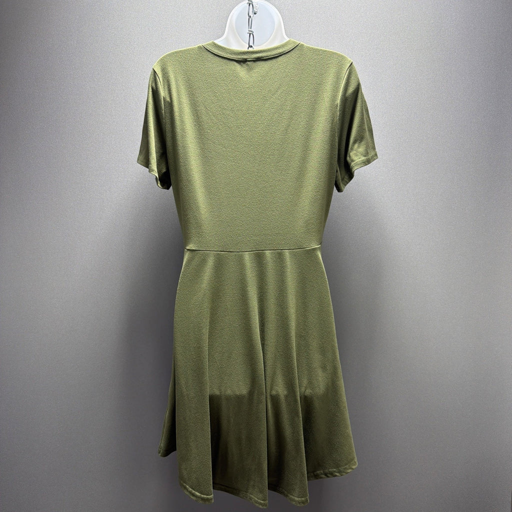 T-SHIRT DRESS Green Swing Size Small Pockets Stretch