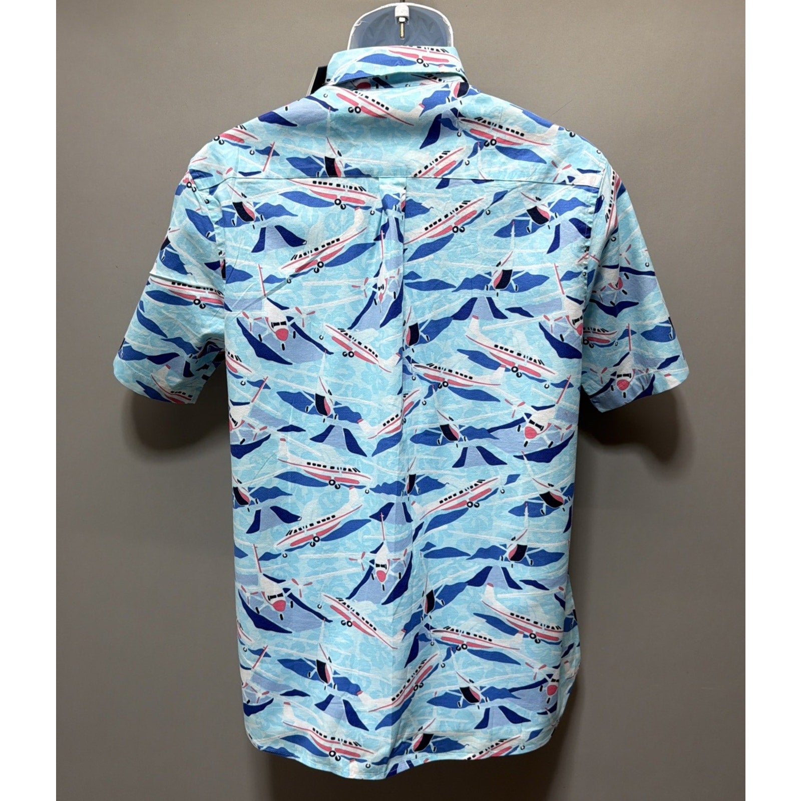 Vineyard Vines Jet Set Airplane Print Button Down Shirt Men’s Small Blue NWT