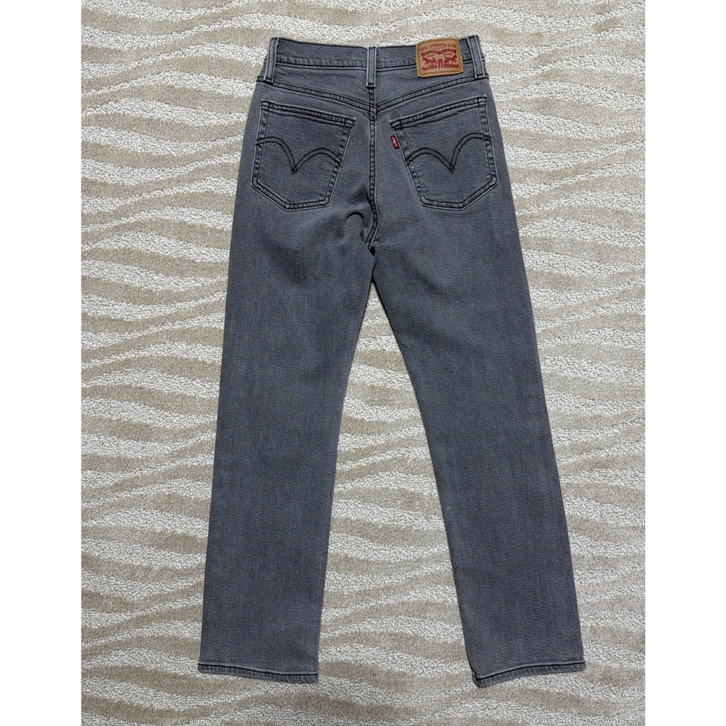 Levi's Women’s Jeans Wedgie Straight Size 26x27 Gray Denim Button Fly NWOT
