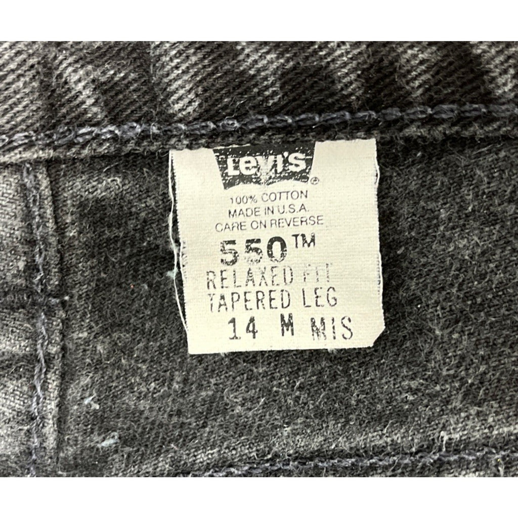 VINTAGE Levis 550 Jeans Womens 14 Mis Black Tapered Relaxed Y2K Made In Usa