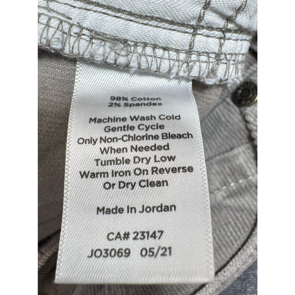 Talbots Corduroy Pants Women's 8 Petite Straight Leg Pockets Stretch Blue Gray