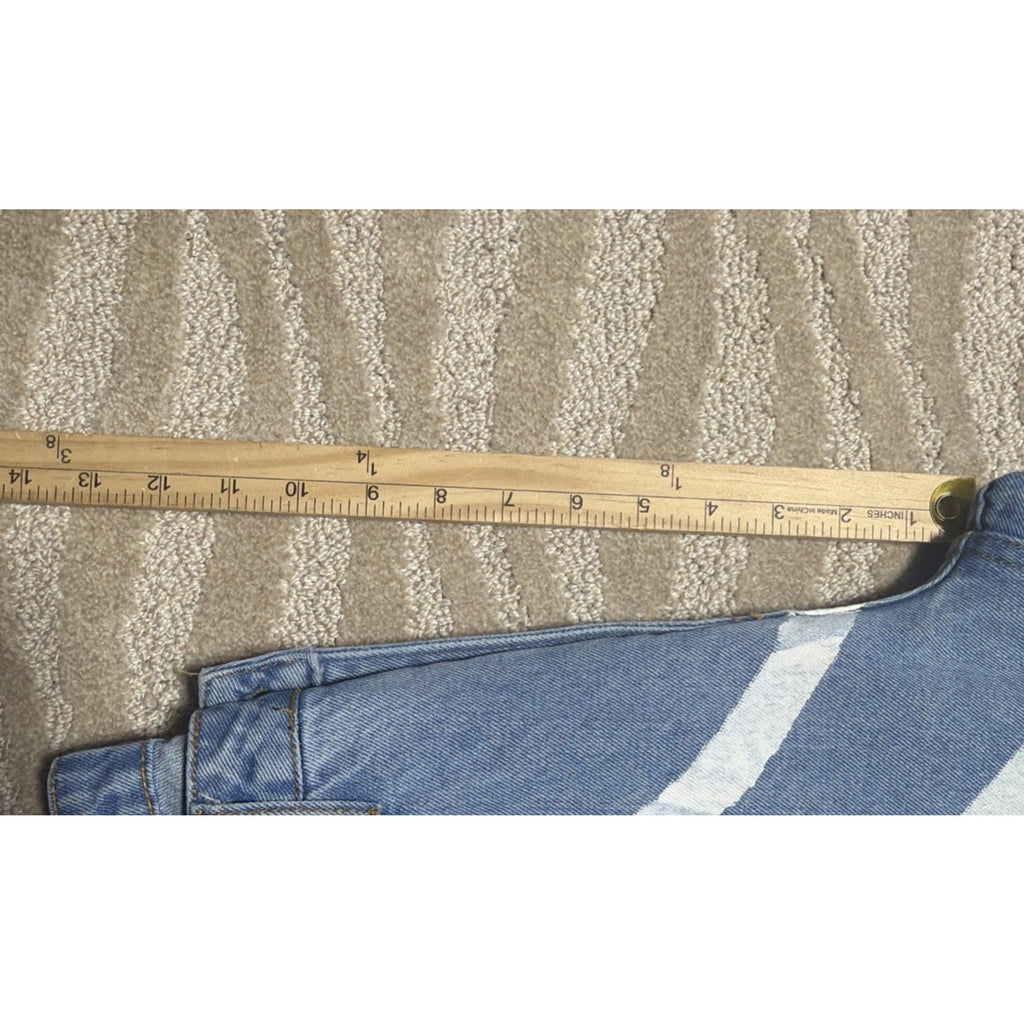 Princess Polly Straight Leg Jeans Women Size 2 High-Rise Paint Art 28x29