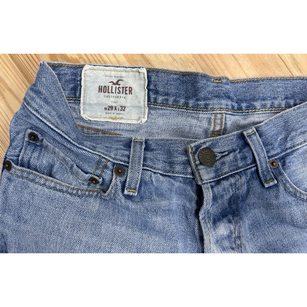 Hollister Jeans Mens 29x32 Blue Classic Straight Button Fly Y2K Denim Casual.