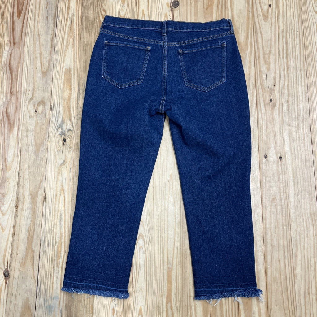 Old Navy Womens Size 2 Blue Mid-Rise Super Skinny Raw Hem Crop Denim Jeans