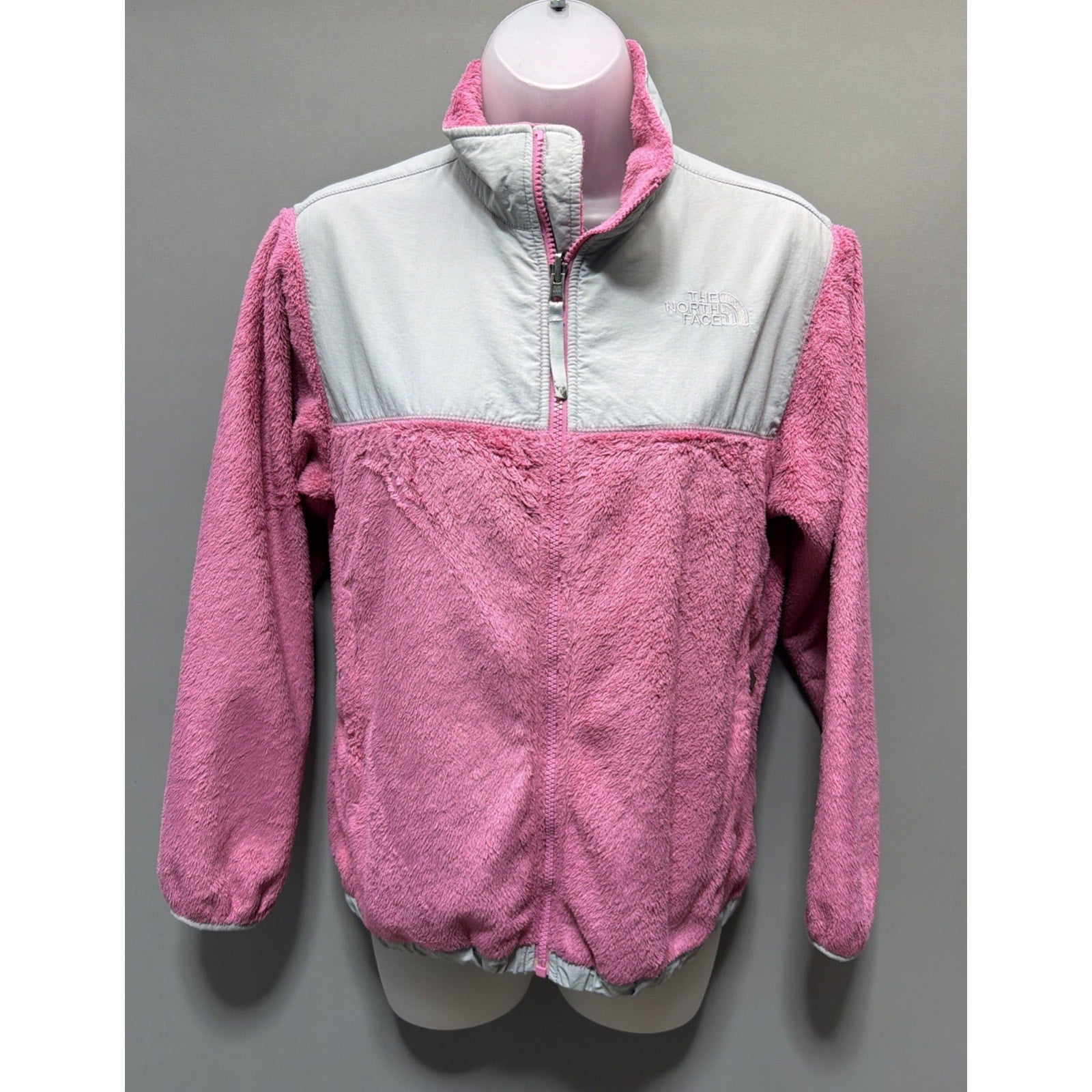 The North Face Pink Denali Sweater Fleece Girl Large Zipper Up Womens XS