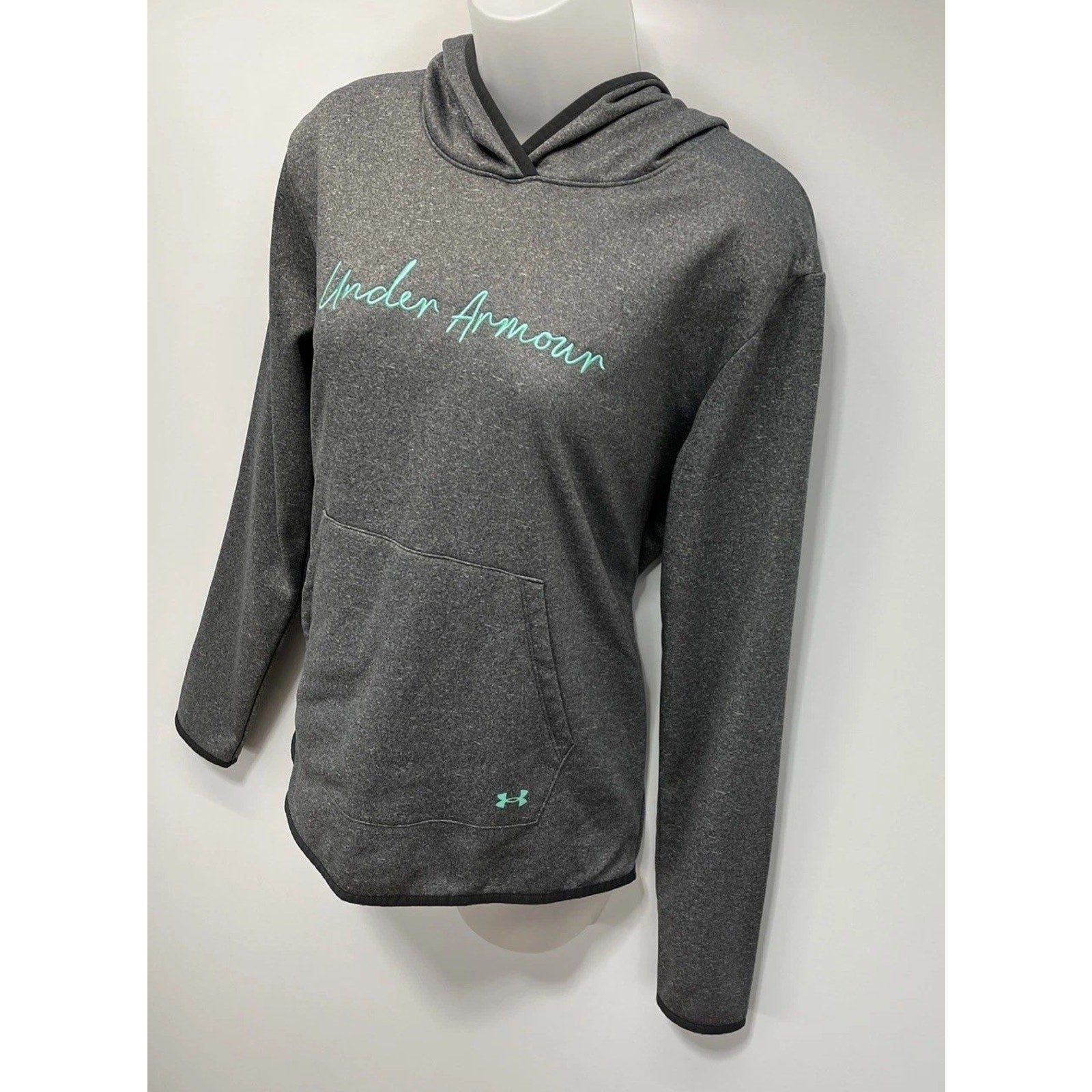 Under Armour Women’s Fleece Script Hoodie 1366956-010 Jet Gray -M