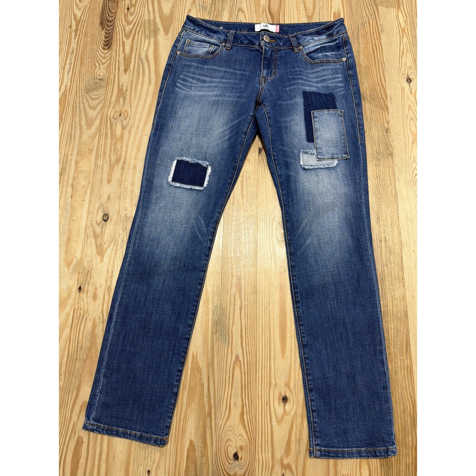 Cabi Patchwork Slim Boyfriend Denim Jeans Women's Size 6 33x31