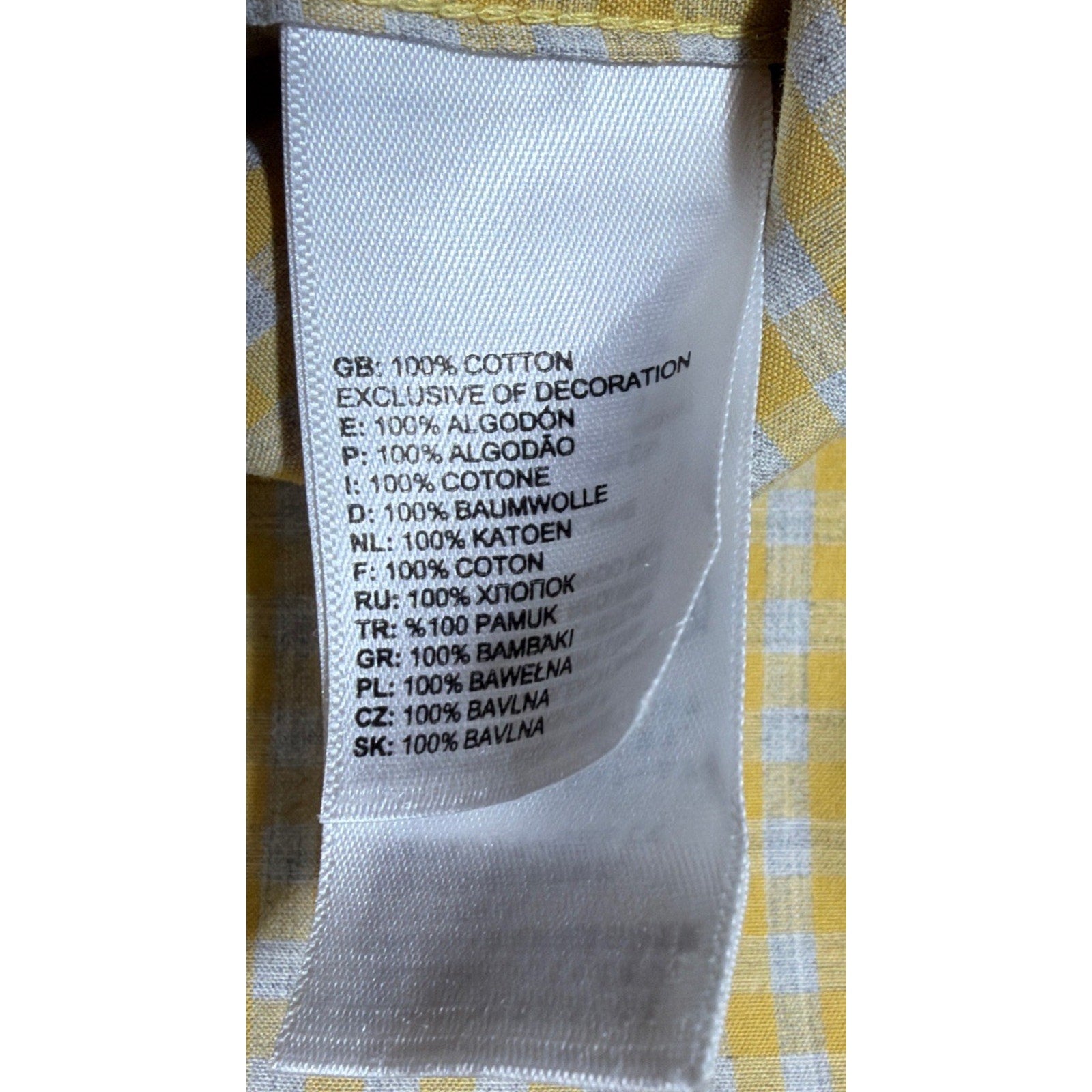 The North Face Yellow&White Striped Cotton Button Up Shirt. Size Large