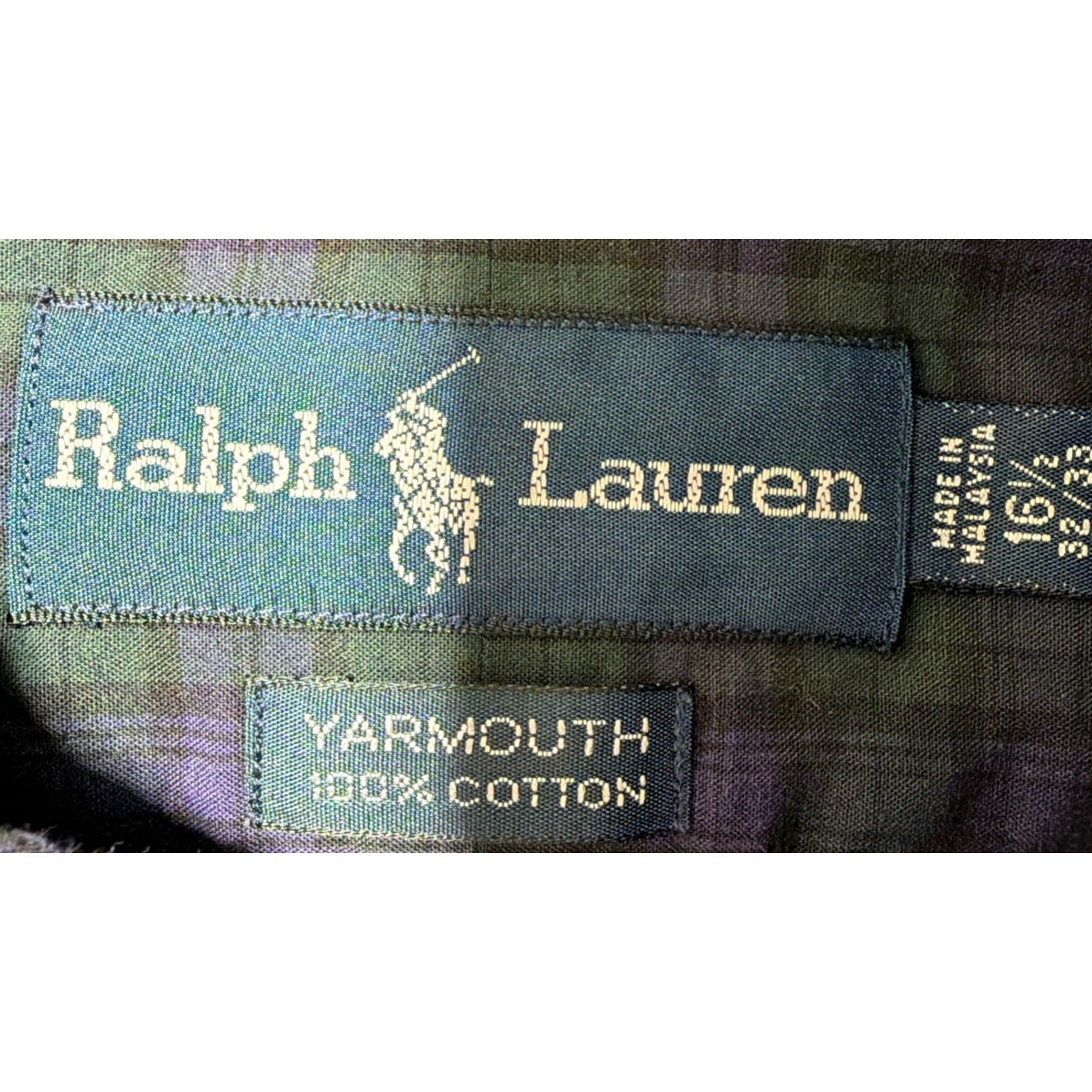 Polo Ralph Lauren Yarmouth Shirt Mens L Plaid Purple Green Oxford Button Up