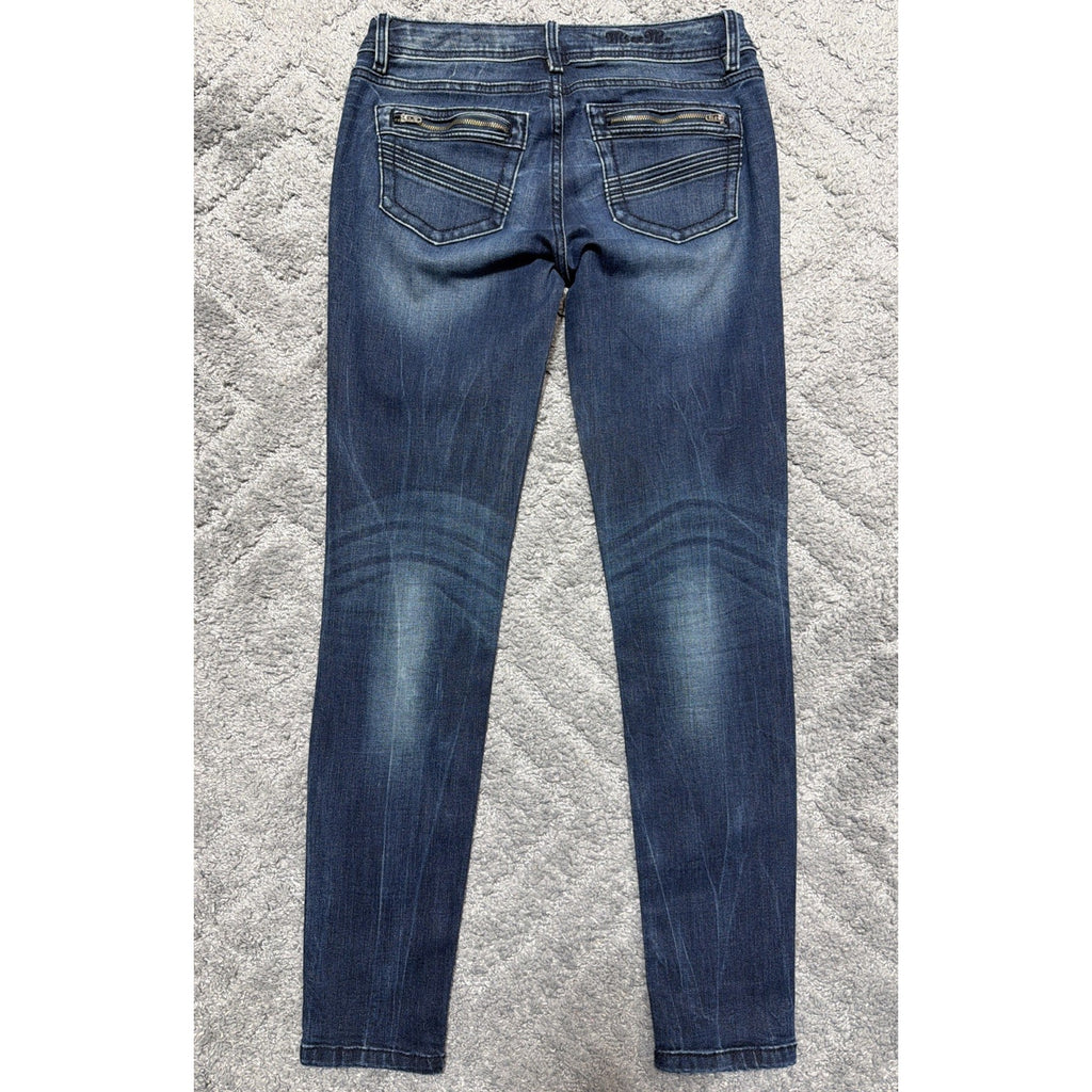 Miss Me Signature Skinny Womens Denim Blue Jeans Size 27 Dark Wash