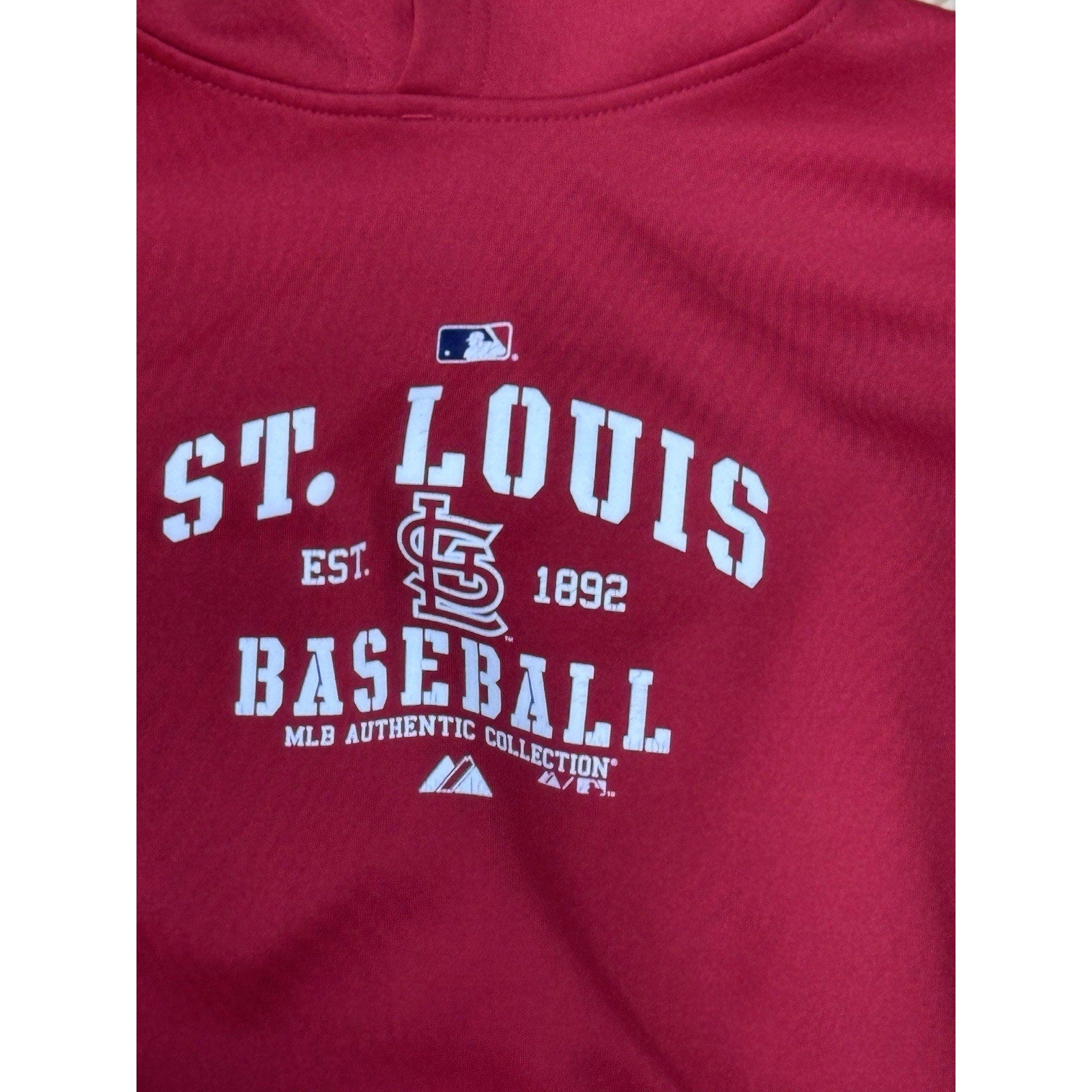 St. Louis Cardinals Majestic Baseball Base Layer Red Hoodie Size XL