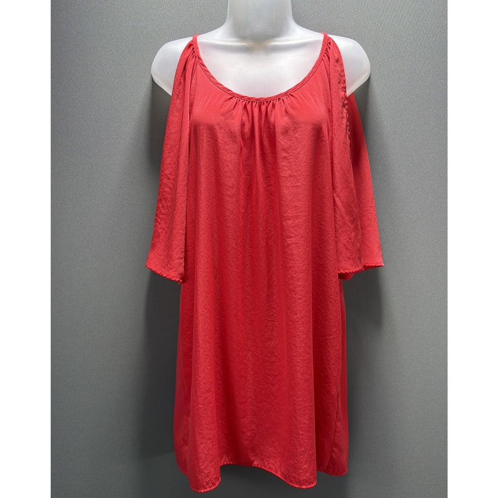 Y2K Glam women’s open shoulder Mini dress size Medium Red Made USA