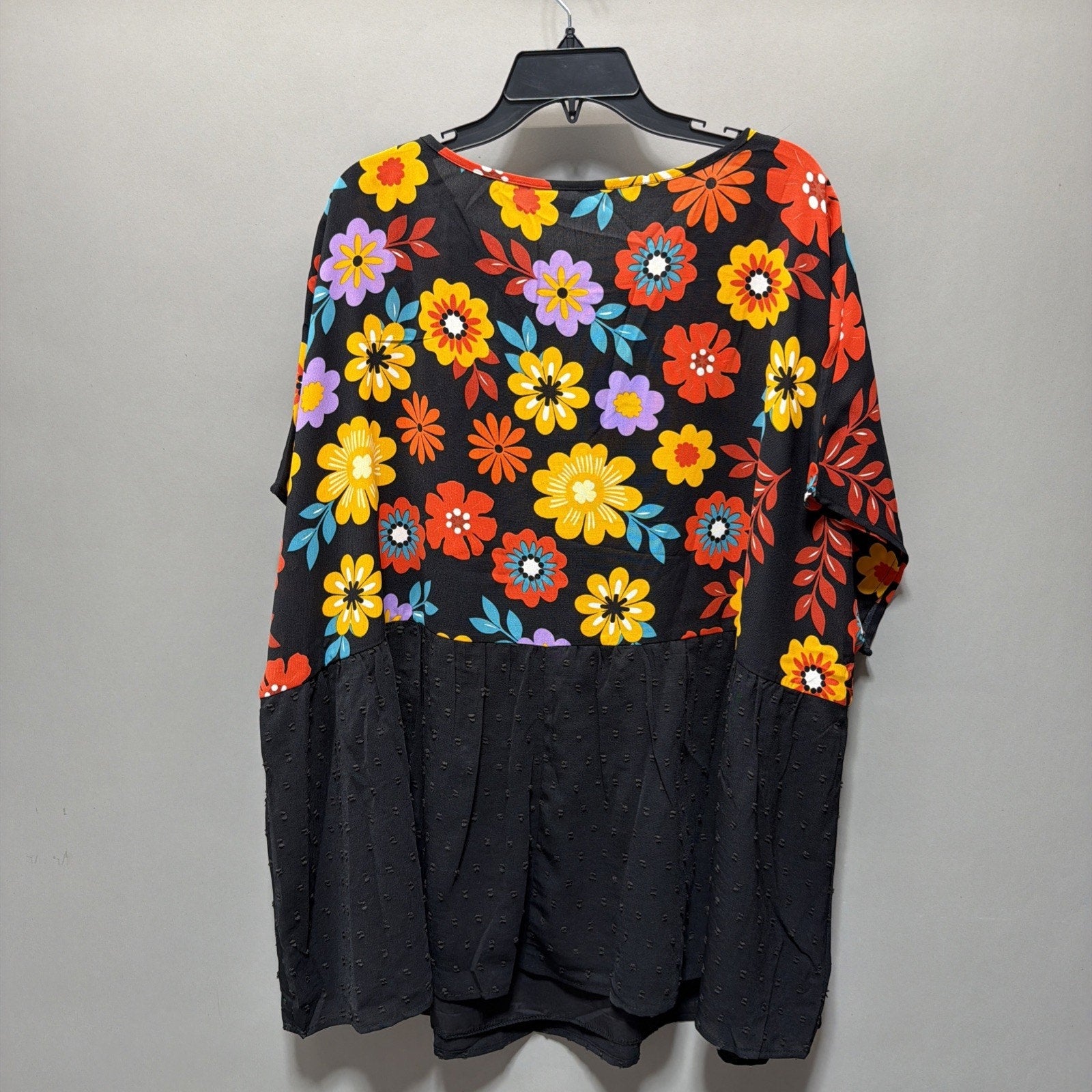 Bloomchic Women Plus Sz 26 Floral Babydoll Boho Lined Tunic Blouse Top Retro NWT