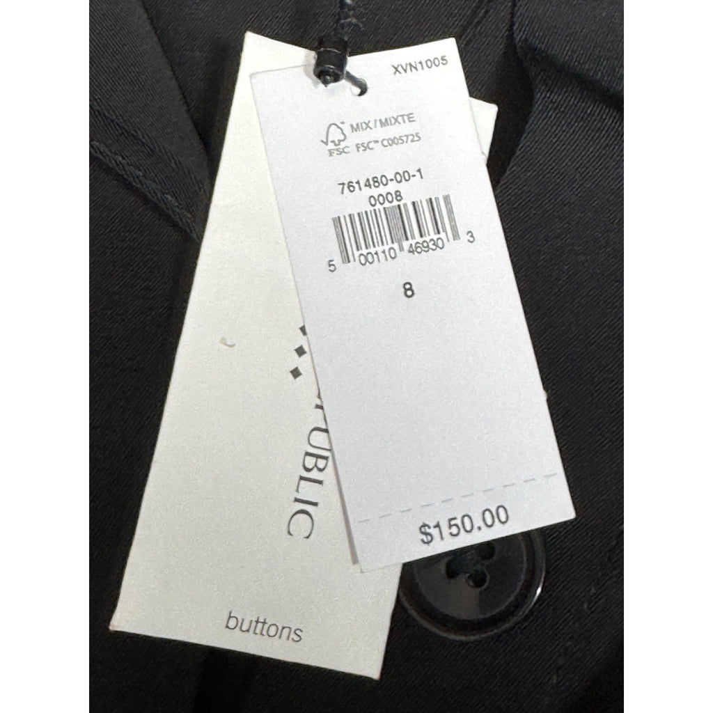 Banana Republic Black Satin Utility Wide Leg Jumpsuit Women’s Size 8 New