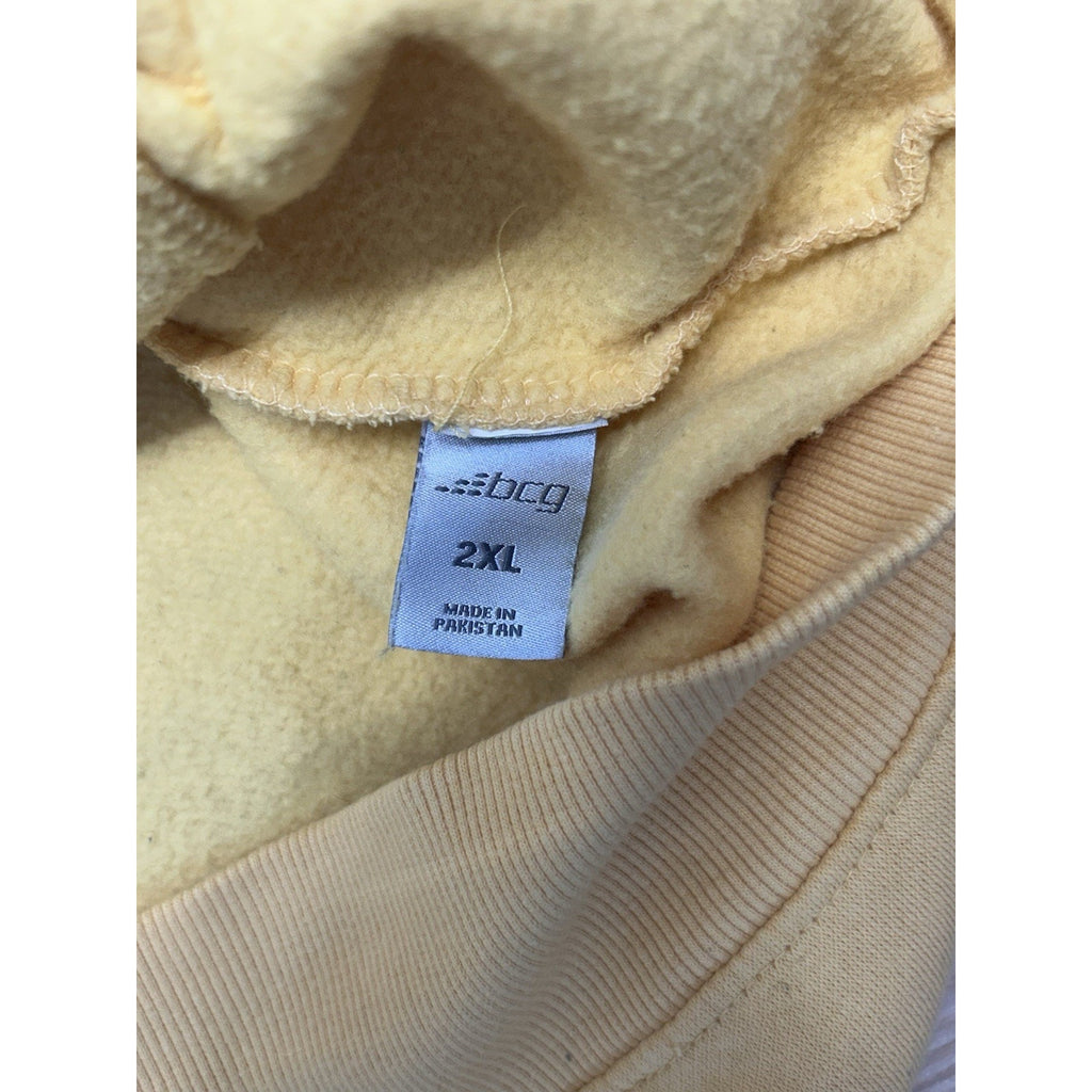 BCG Men's Sz 2XL Yellow Hoodie Hooded Sweatshirt With Pockets.
