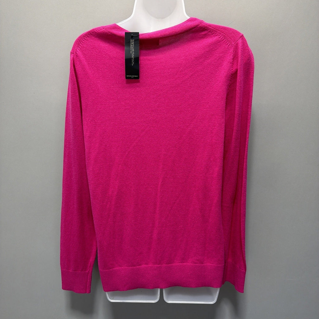 New Banana Republic Forever Sweater Women's M Solid Pink Long Sleeve Minimalist