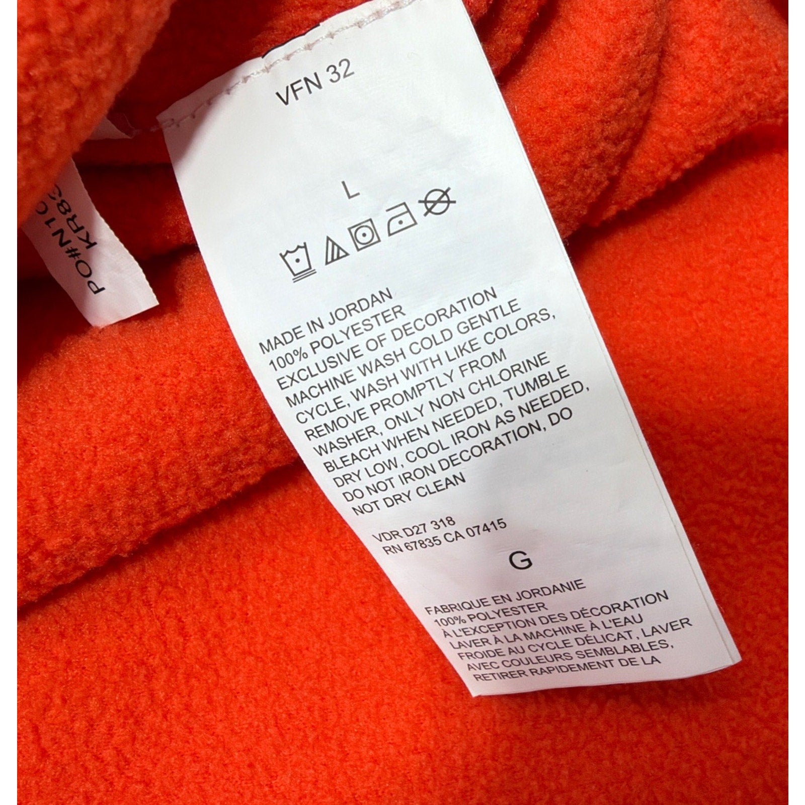 Nautica Men's 1/4 Zip Pullover Fleece Orange L Mock Neck Logo Polyester