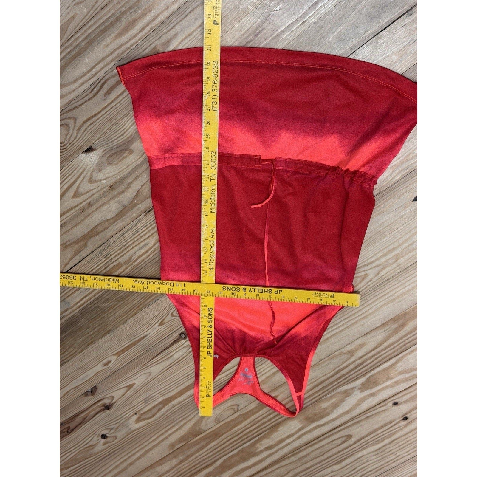 Nike Dri Fit Pink/Red Swim Cover Racer Back Tie Waist Zip Pocket Women’s Size S