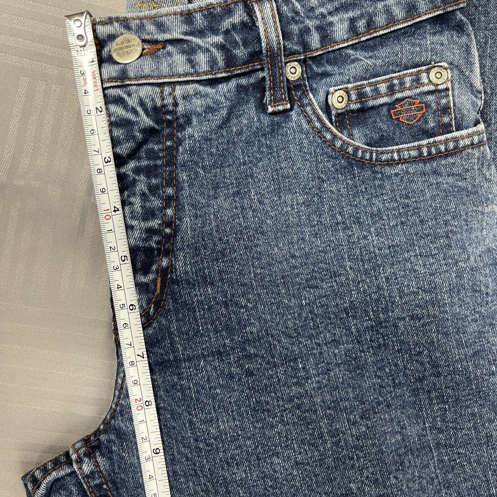 Harley Davidson Embellished Stretch Mid Rise Boot Cut Jeans Size 8P