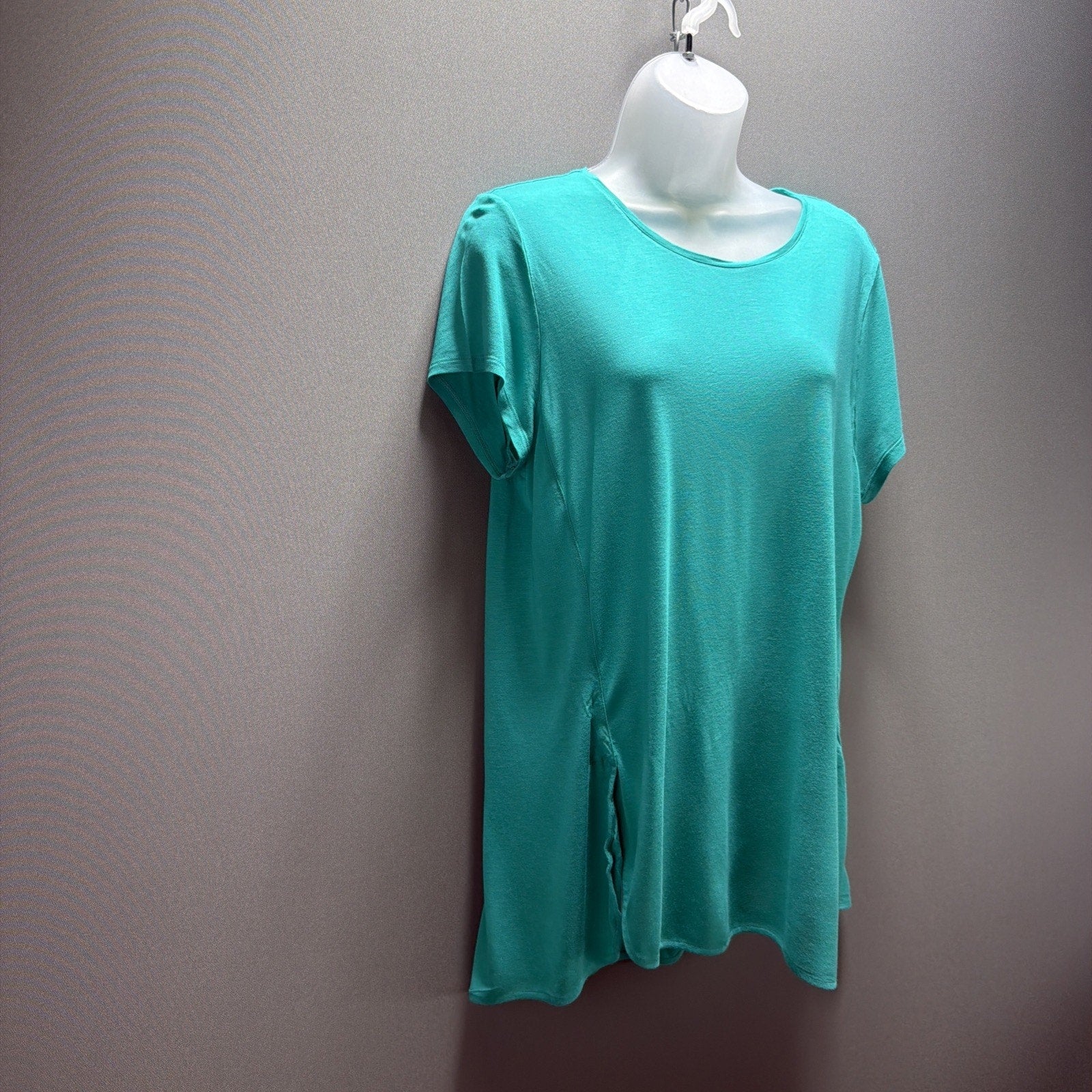 Lauren Ralph Lauren Tunic Tee Womens Size XL Aqua Blue Lightweight Side Slits