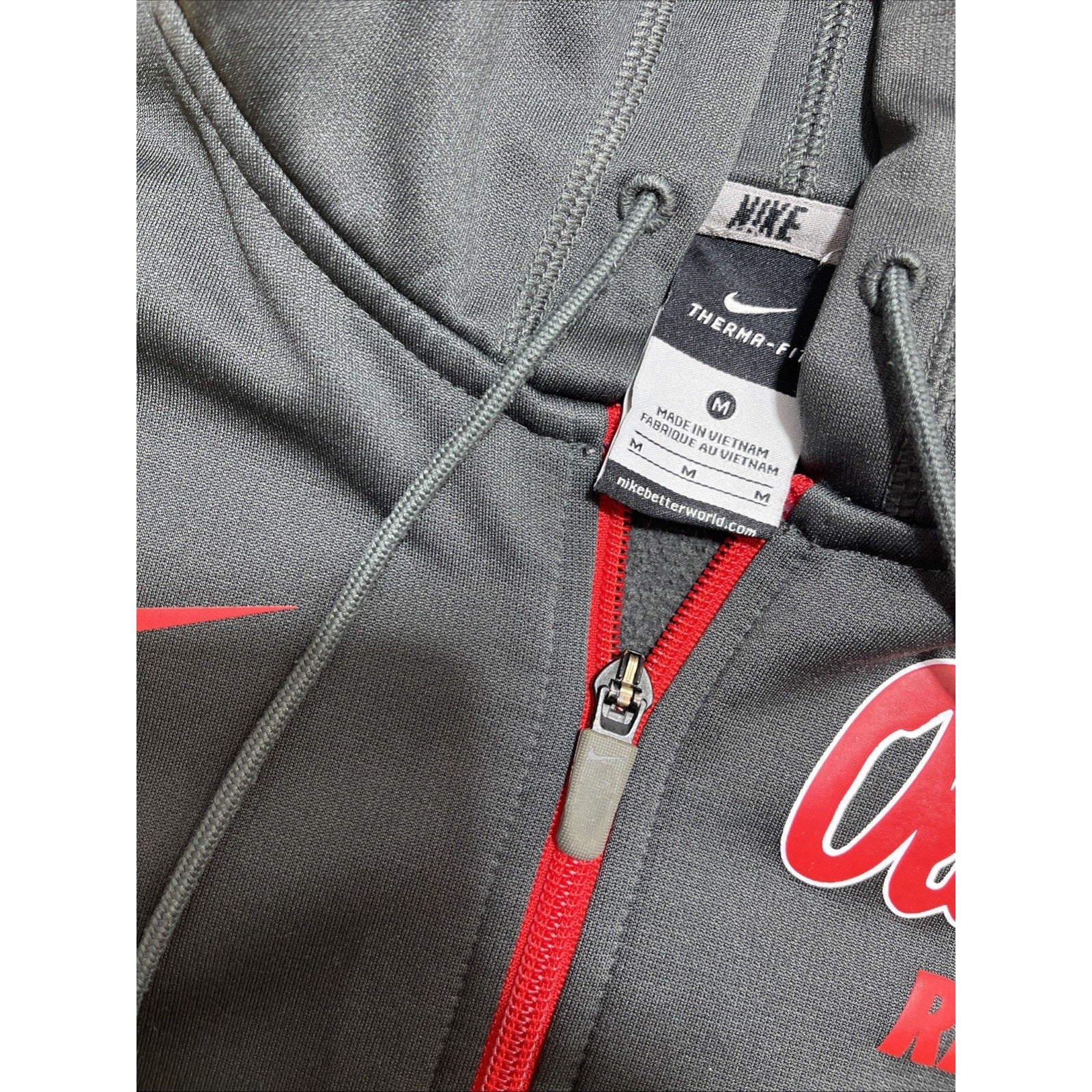 Nike Therma Fit Mississippi Ole Miss Rebels Full Zip Hoodie Men’s Size M Gray