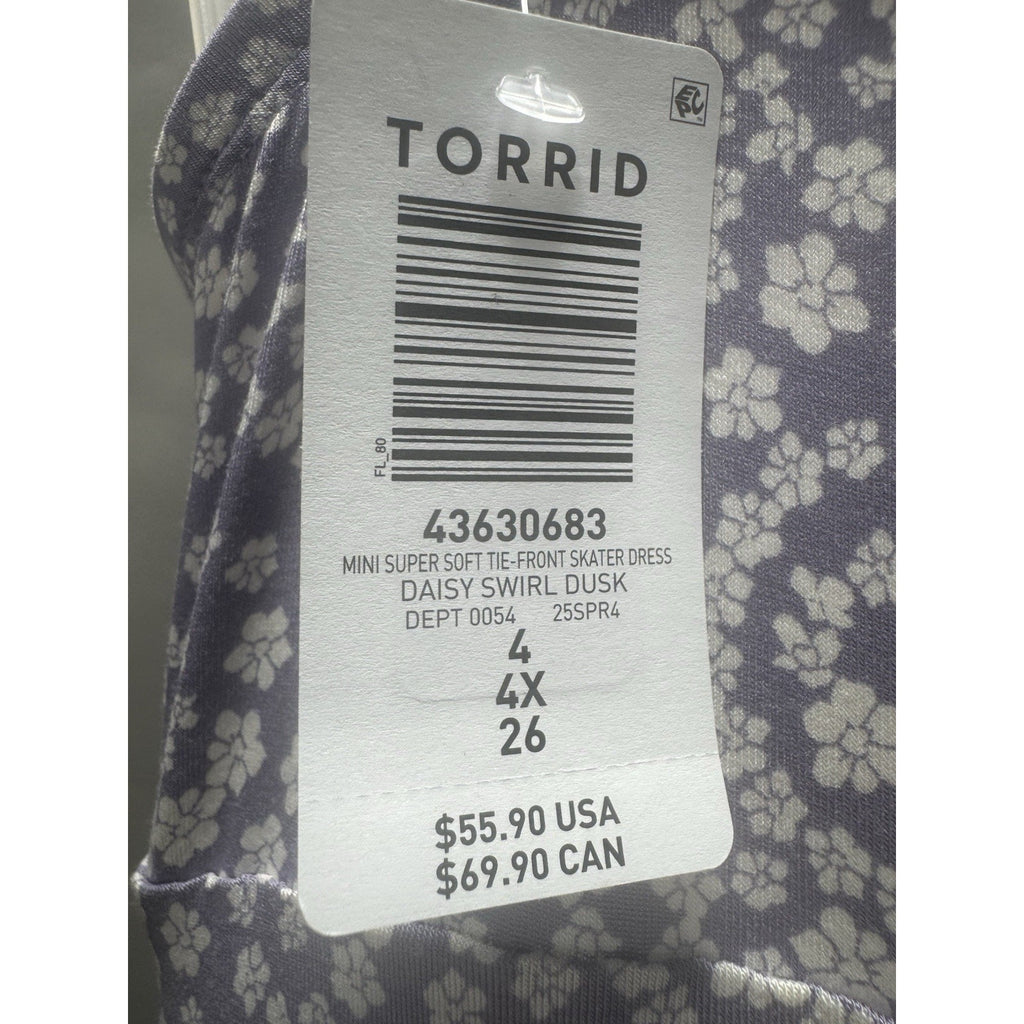 Torrid Women Dress 1 Blue Floral Fit & Flare Romantic Garden Party Sleeveless