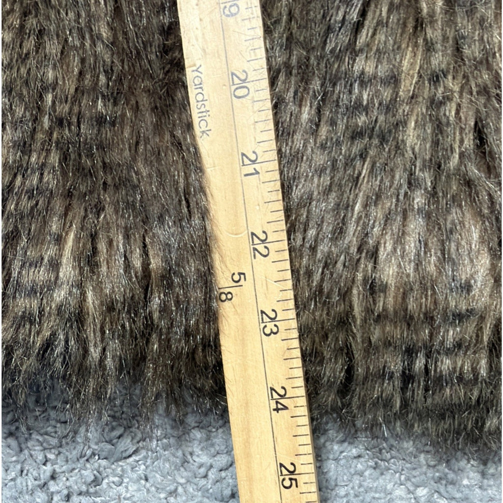 Urban Behavior Peace & Love Size L Brown Lined Faux Fur Vest Pockets