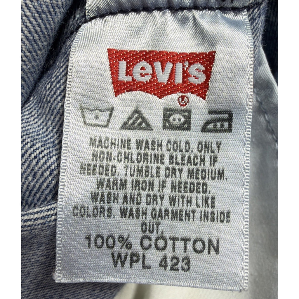 Vintage 90s Levis 501 Jeans Mens 36x32 Original Fit Light Wash Button Fly Denim