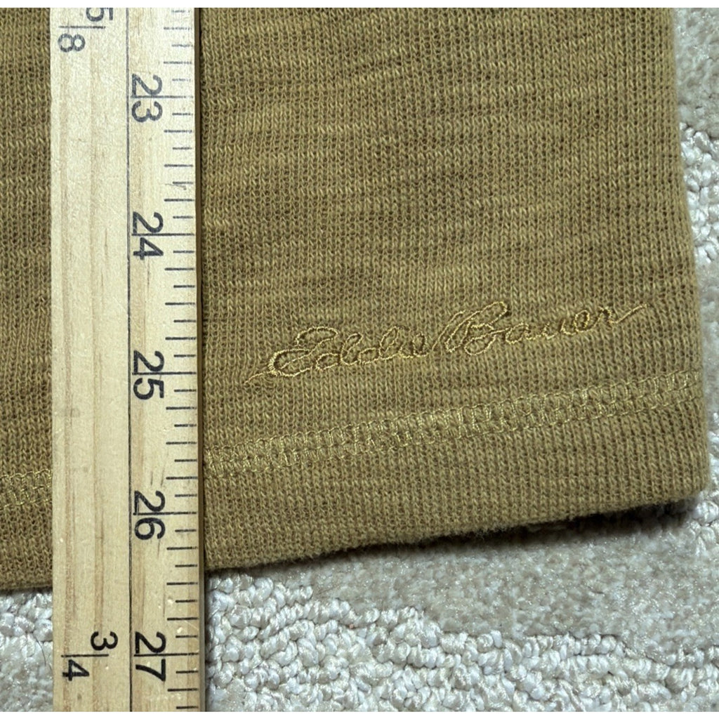 Eddie Bauer Sweater Mens S Tan Cotton Blend Knit Long Sleeve Crew Neck Casual
