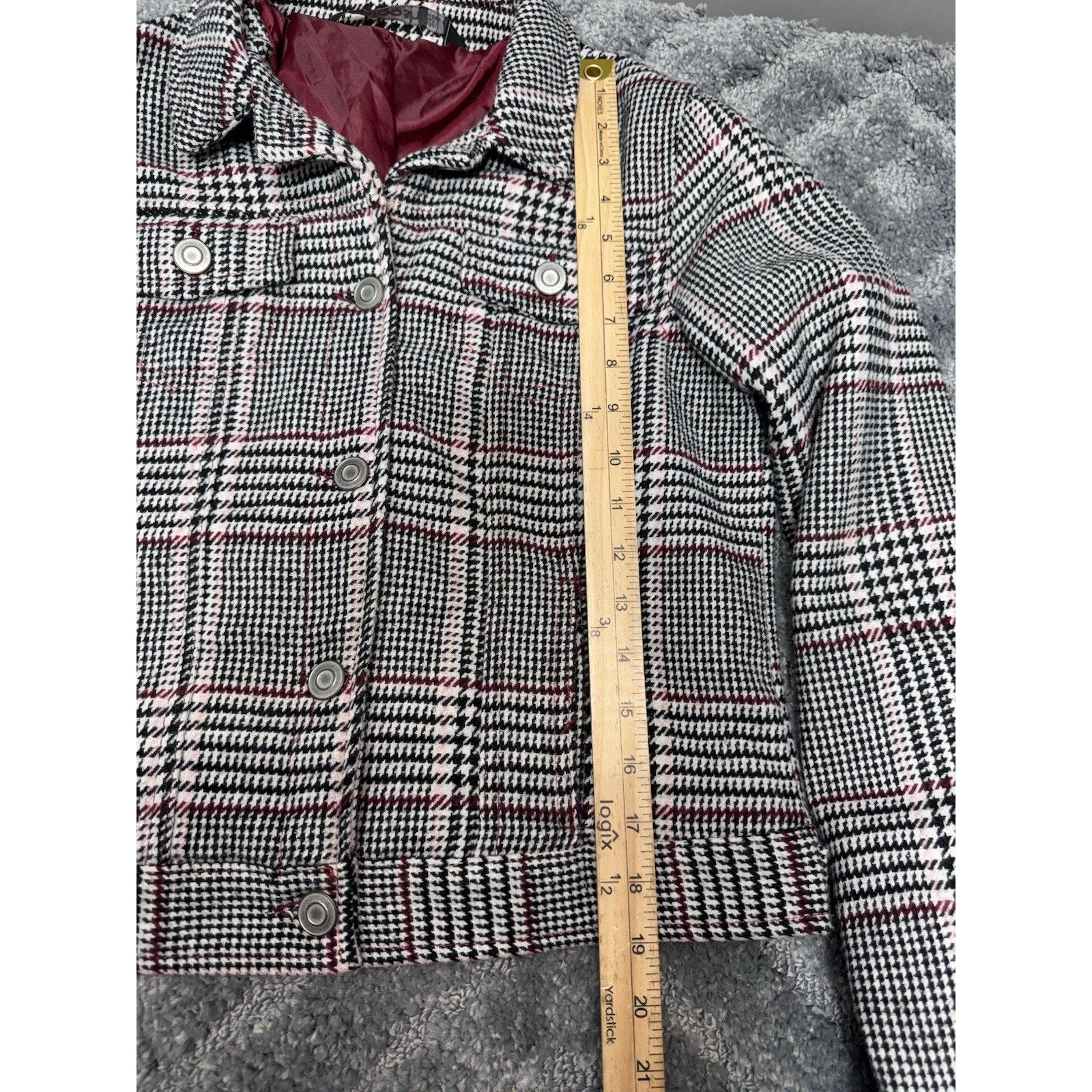 Stoosh Plaid Jacket Clueless 90s Style Black Red Women’s Size Small Lined