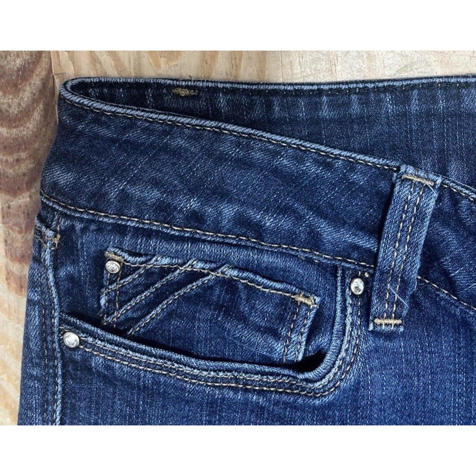 White House Black Market Denim Jeans 8R Women Blue Skinny Flare