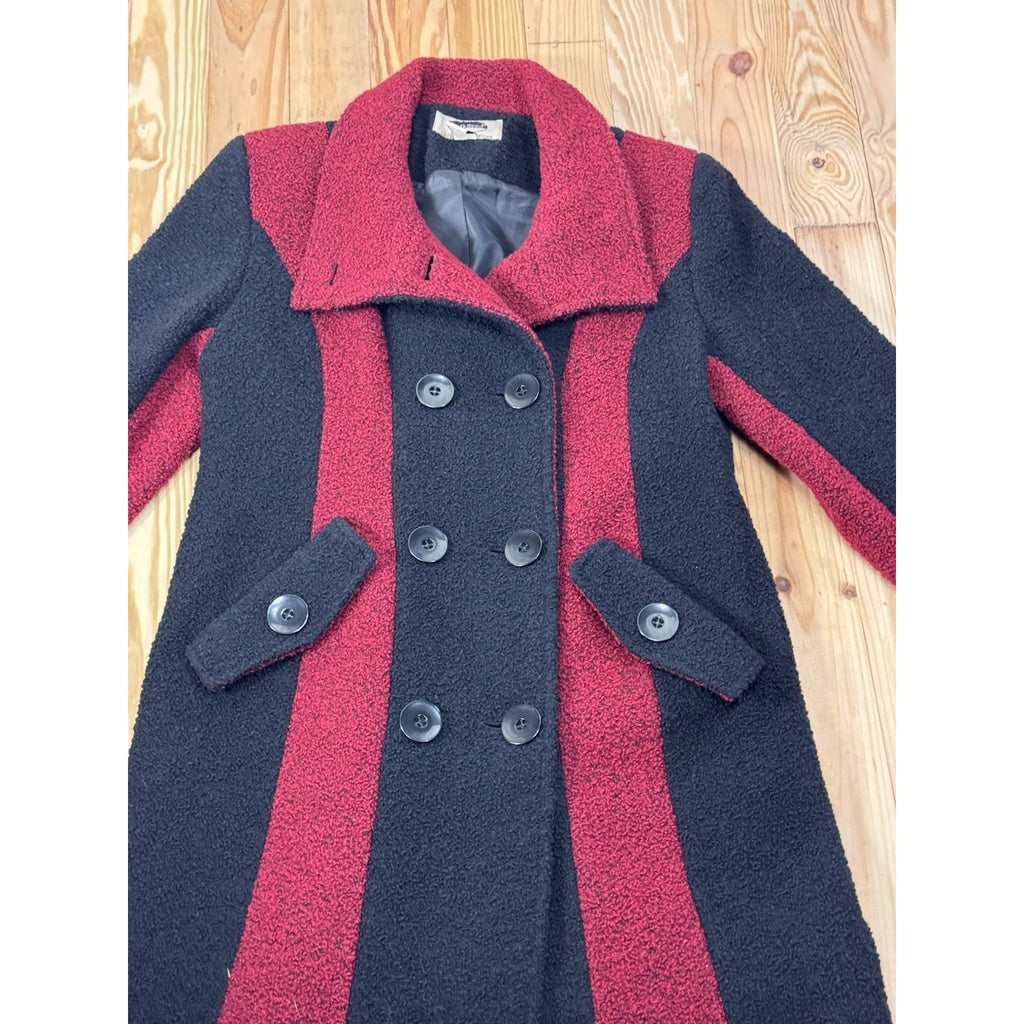 MARK REED WOMEN'S WOOL COAT, SIZE 8 Petite Heavy Button Closure Fitted Style